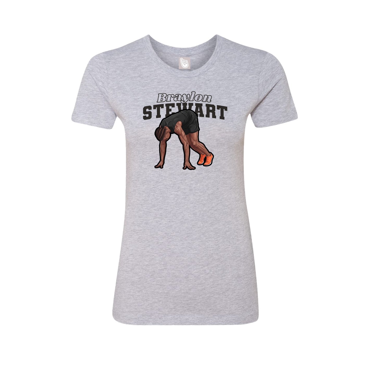Womens Tee — Name Arch in Grey