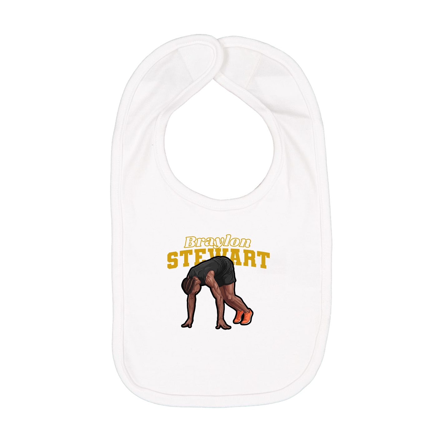 Infant Bib — Name Arch in White