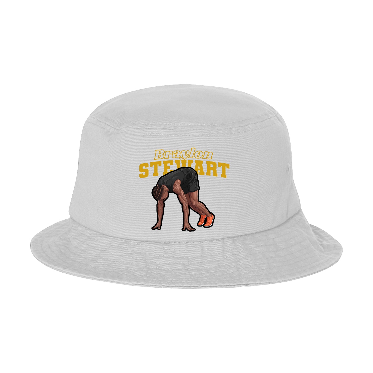 Bucket Cap — Name Arch in White