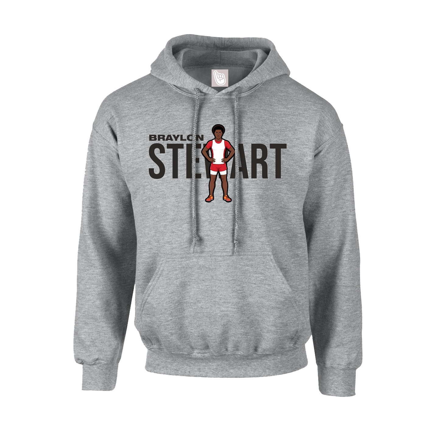 Hoodie — Player Name in Grey