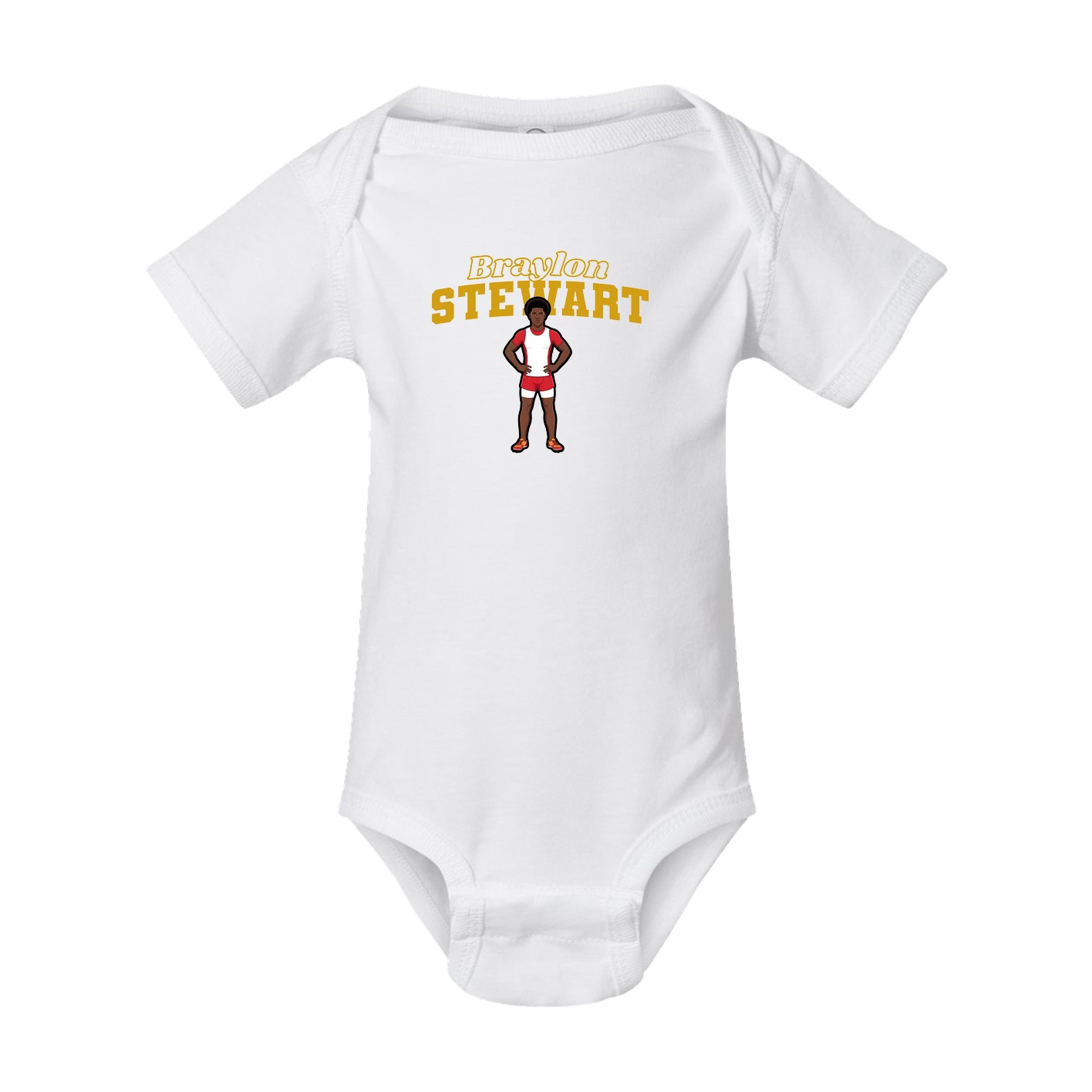 Baby Onesie — Name Arch in White