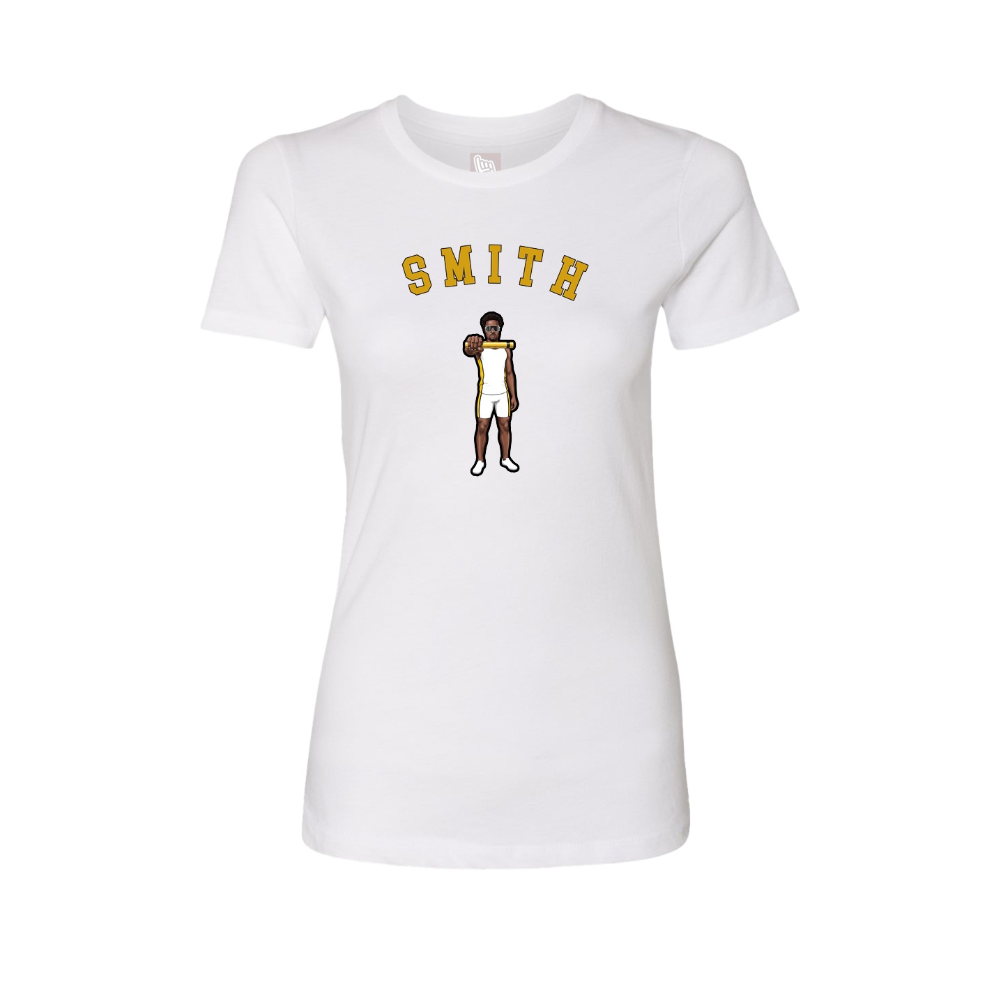 Fitted Women's Tee — Shirsey Arch in White