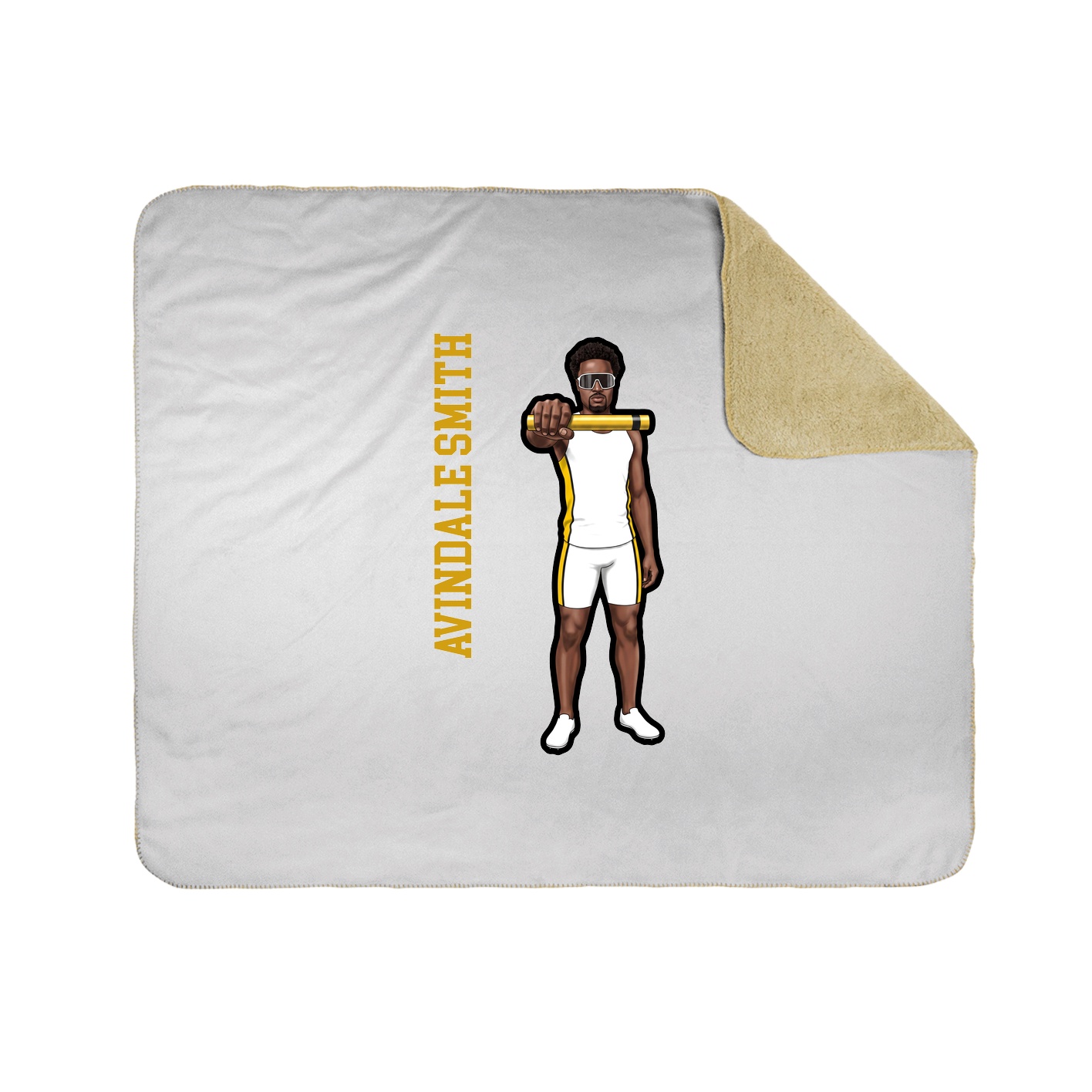 Throw Blanket — Name Vertical in White