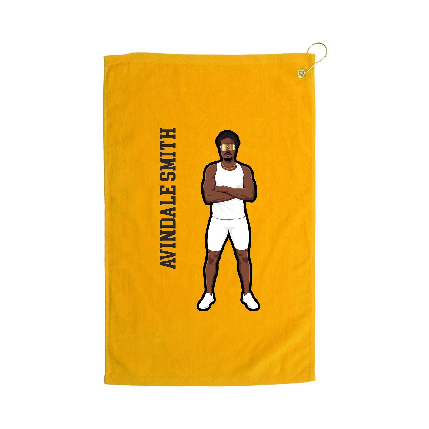 Golf Towel — Name Vertical in Gold