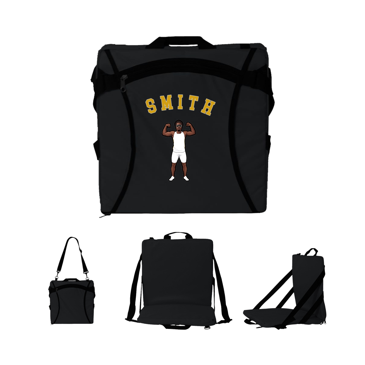 Folding Stadium Seat — Shirsey Arch in Black