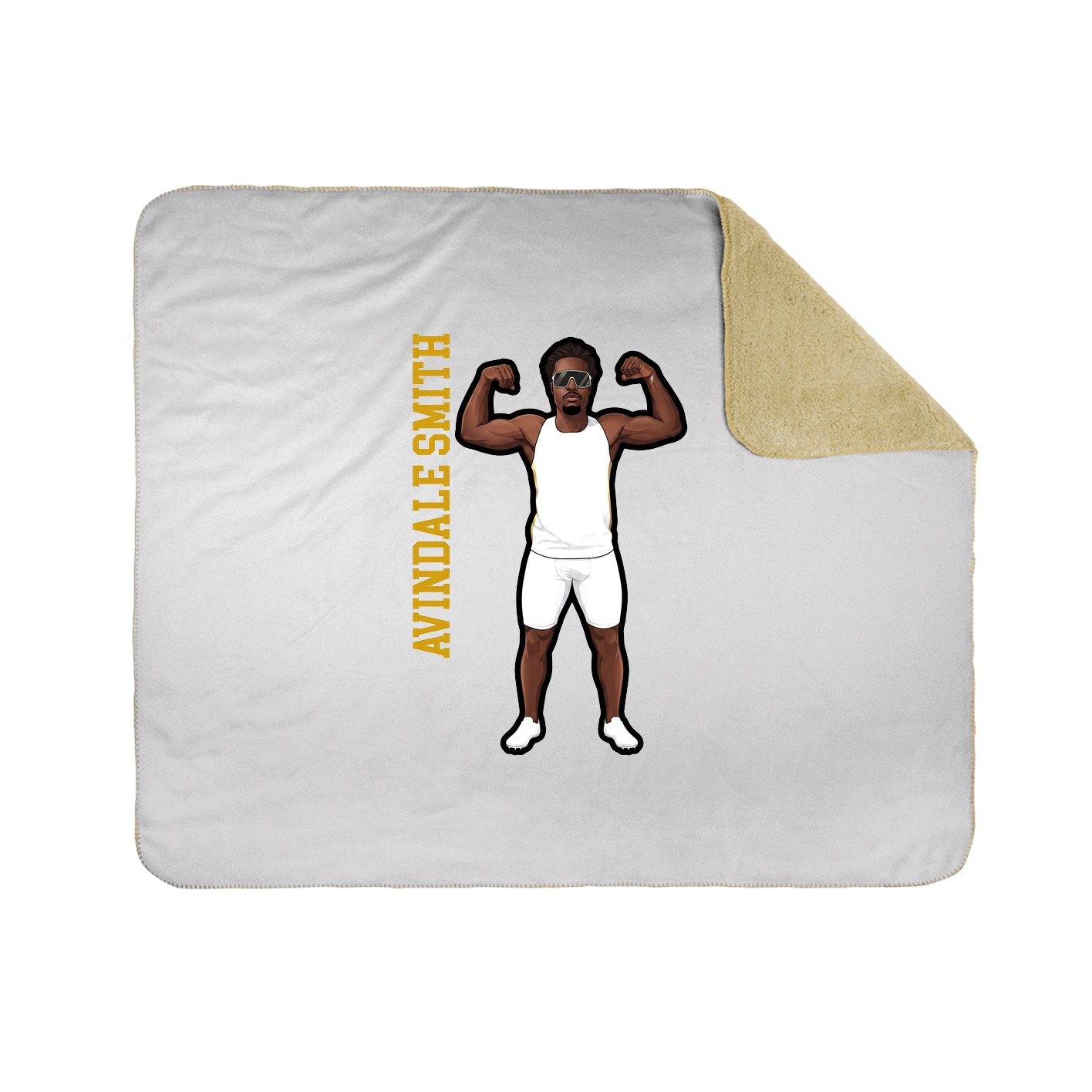 Throw Blanket — Name Vertical in White