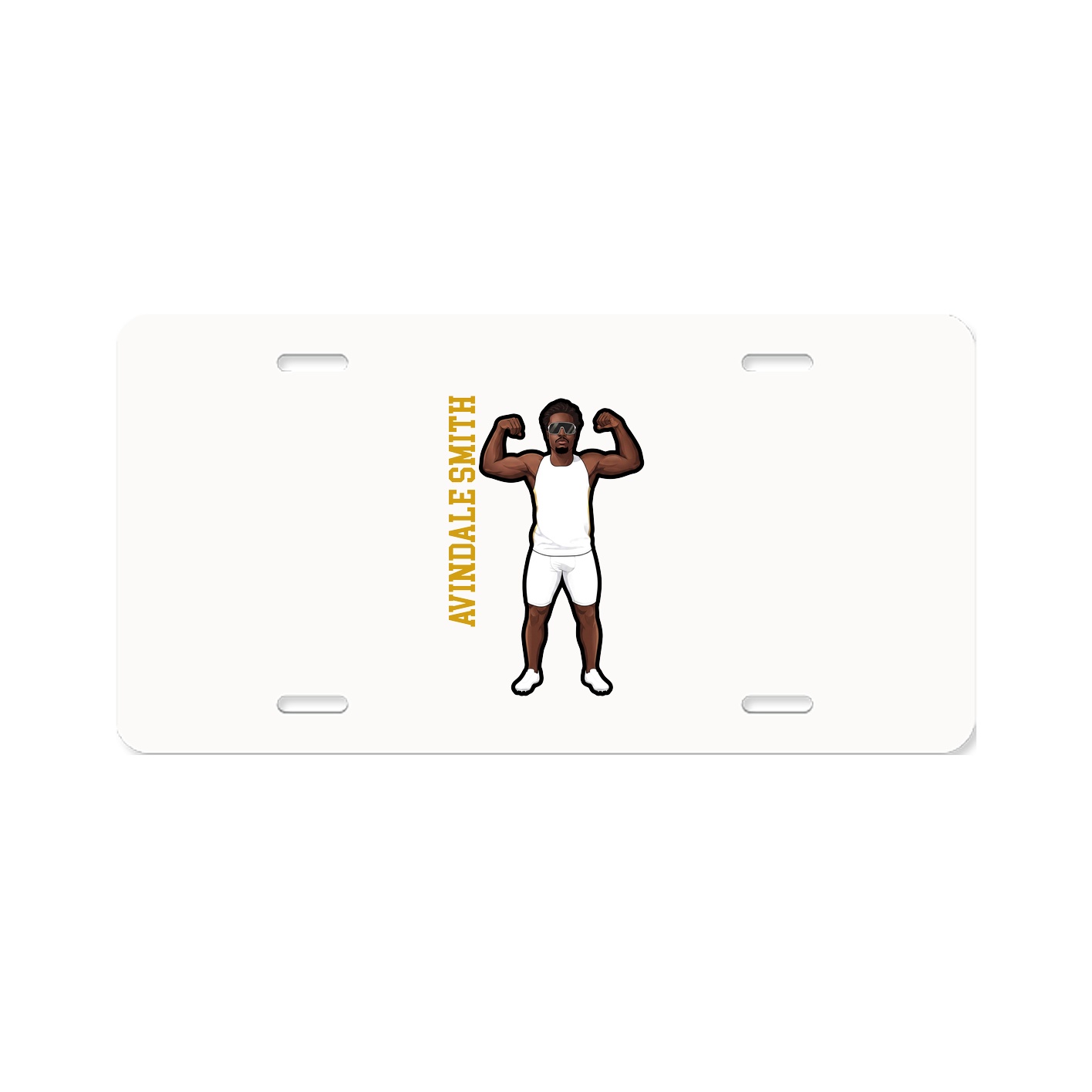 License Plate — Name Vertical in Classic