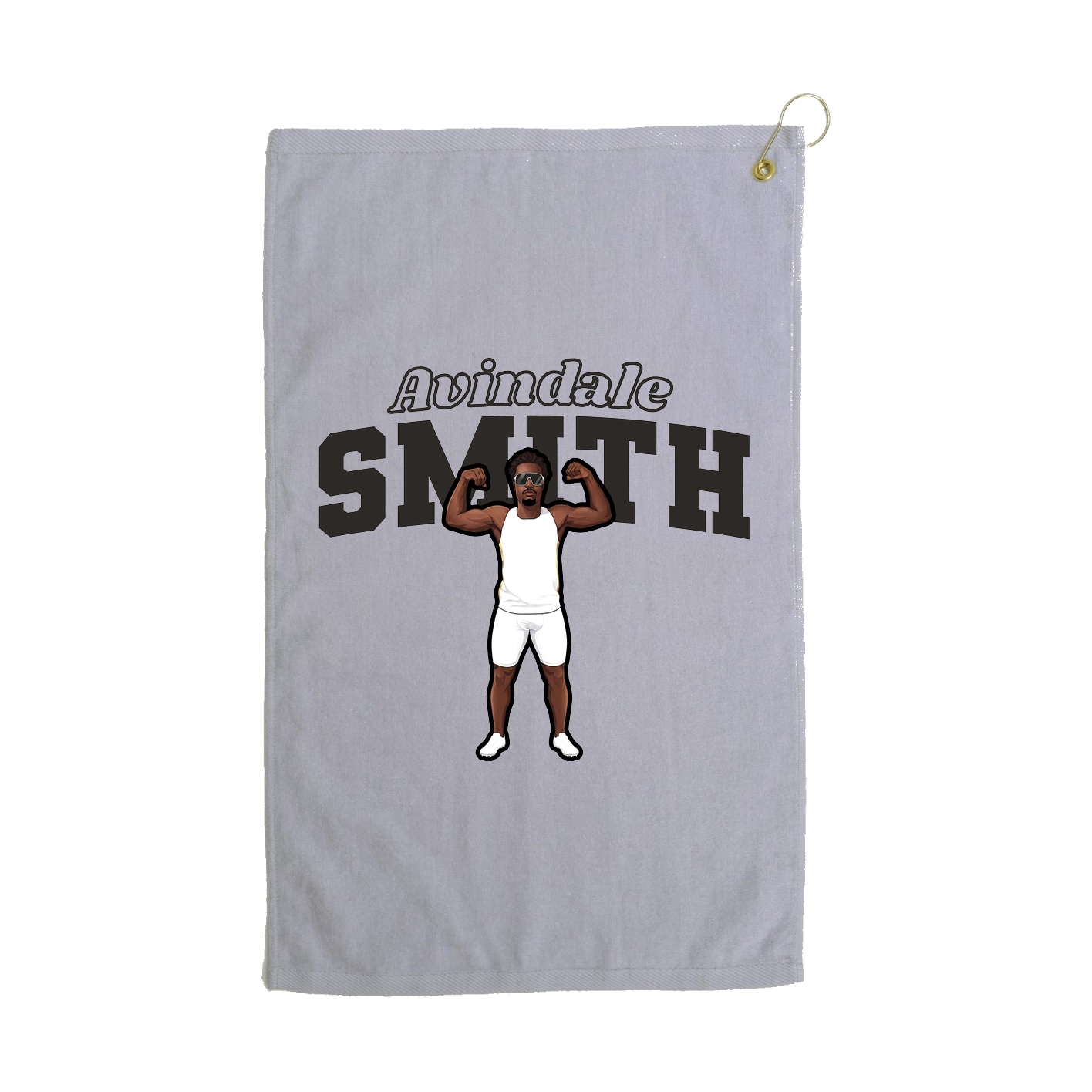 Golf Towel — Name Arch in Grey