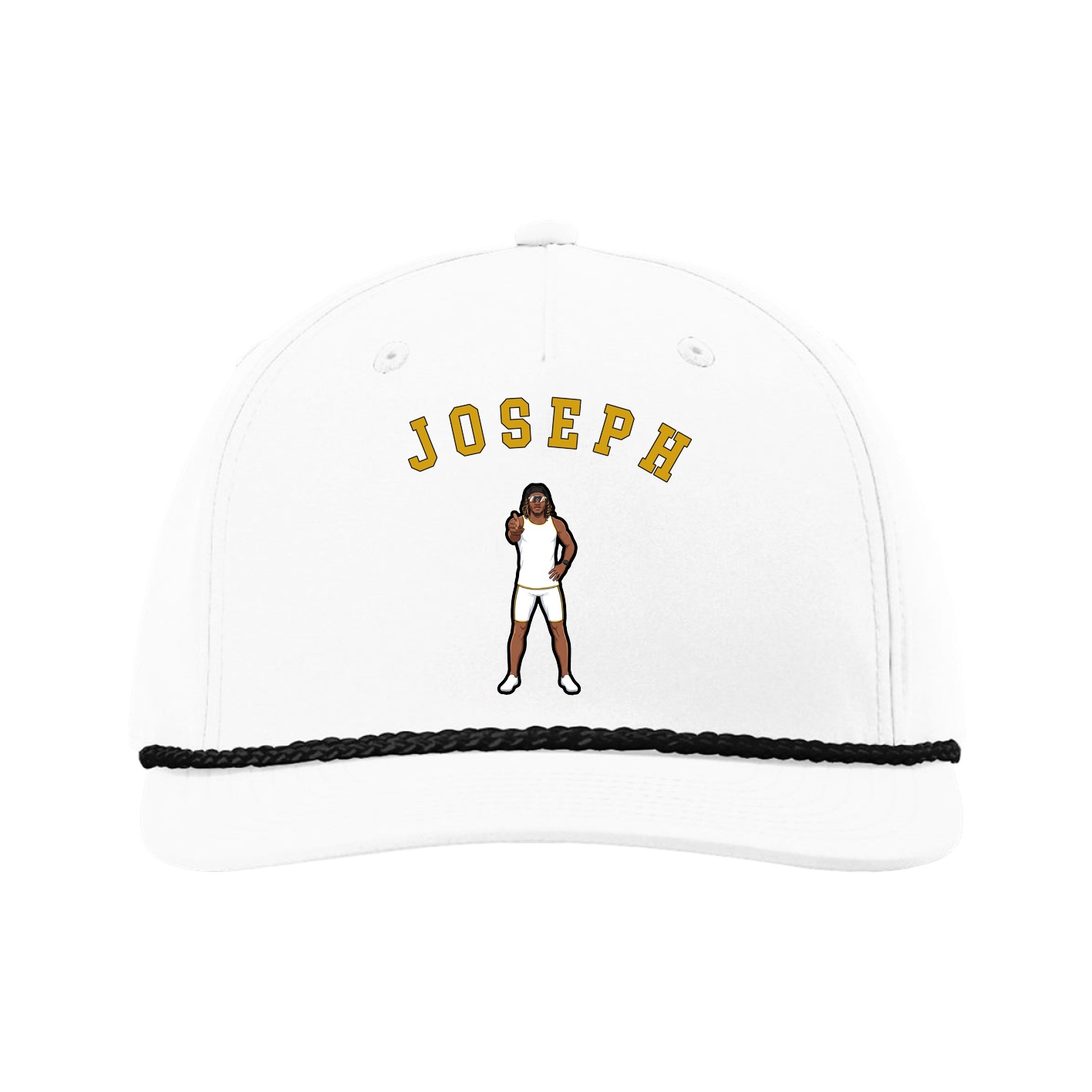 Five-Panel Classic Rope Cap — Shirsey Arch in White
