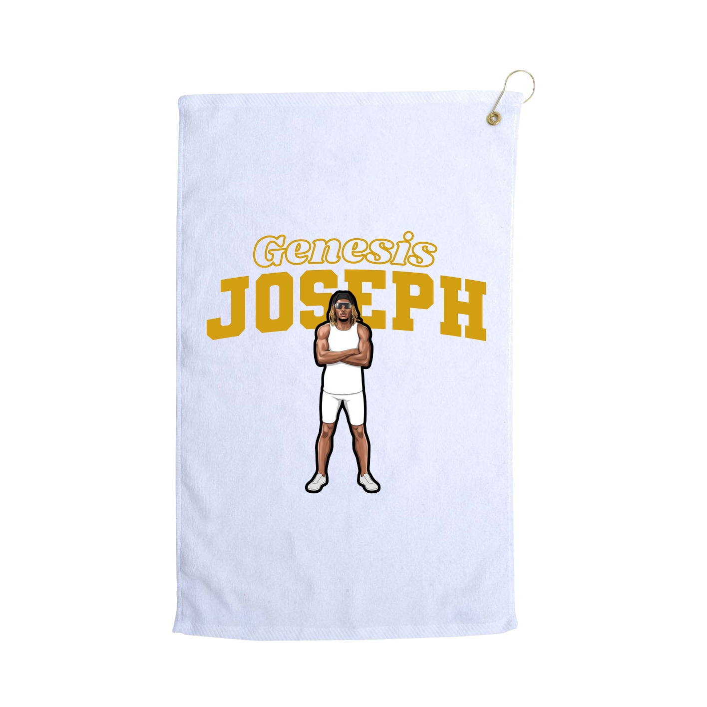 Golf Towel — Name Arch in White
