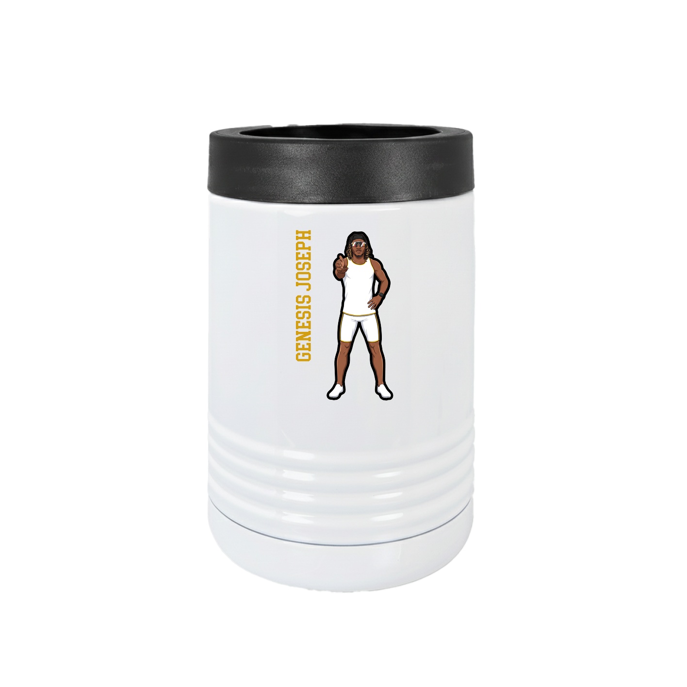 Beverage Holder — Name Vertical in White