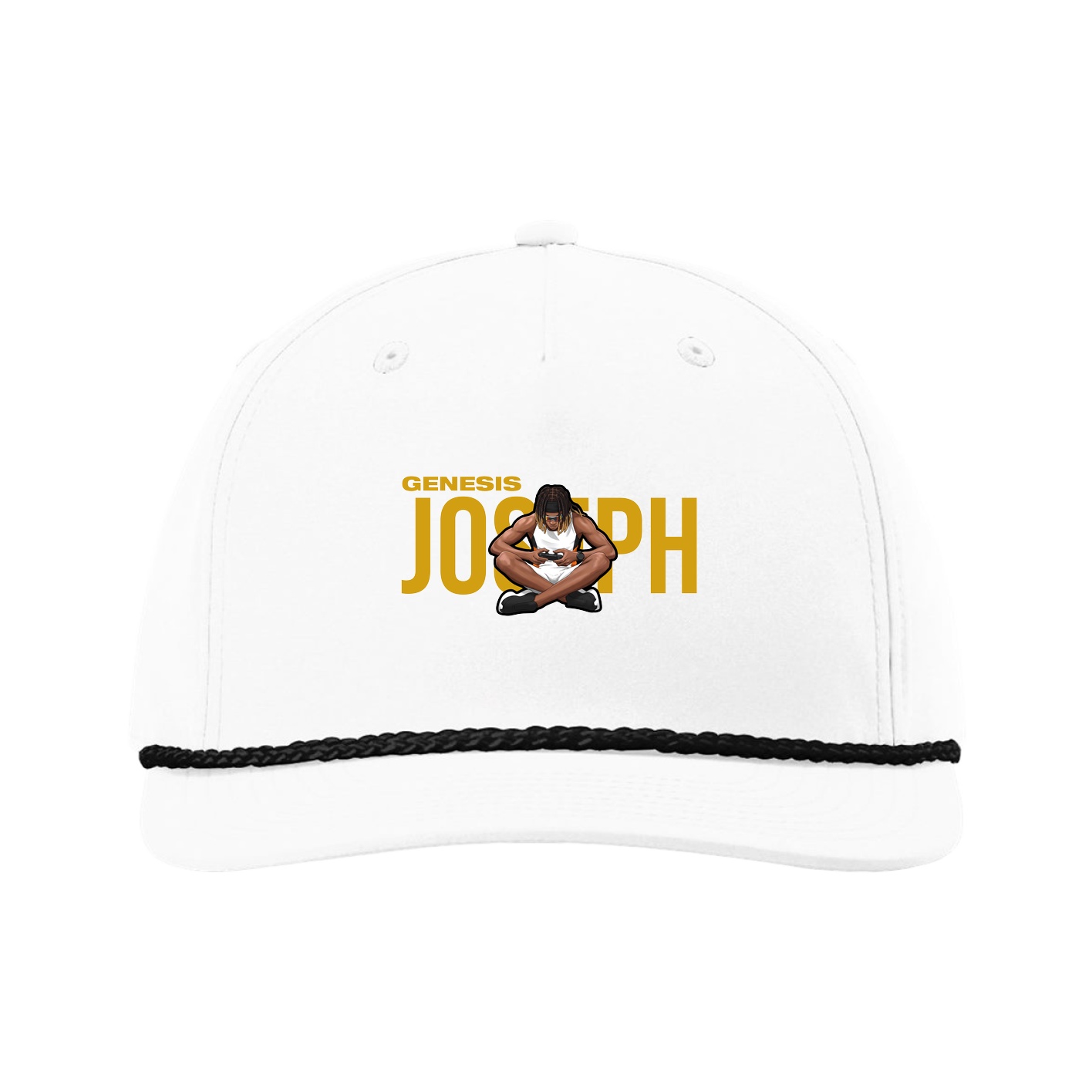 Five-Panel Classic Rope Cap — Player Name in White