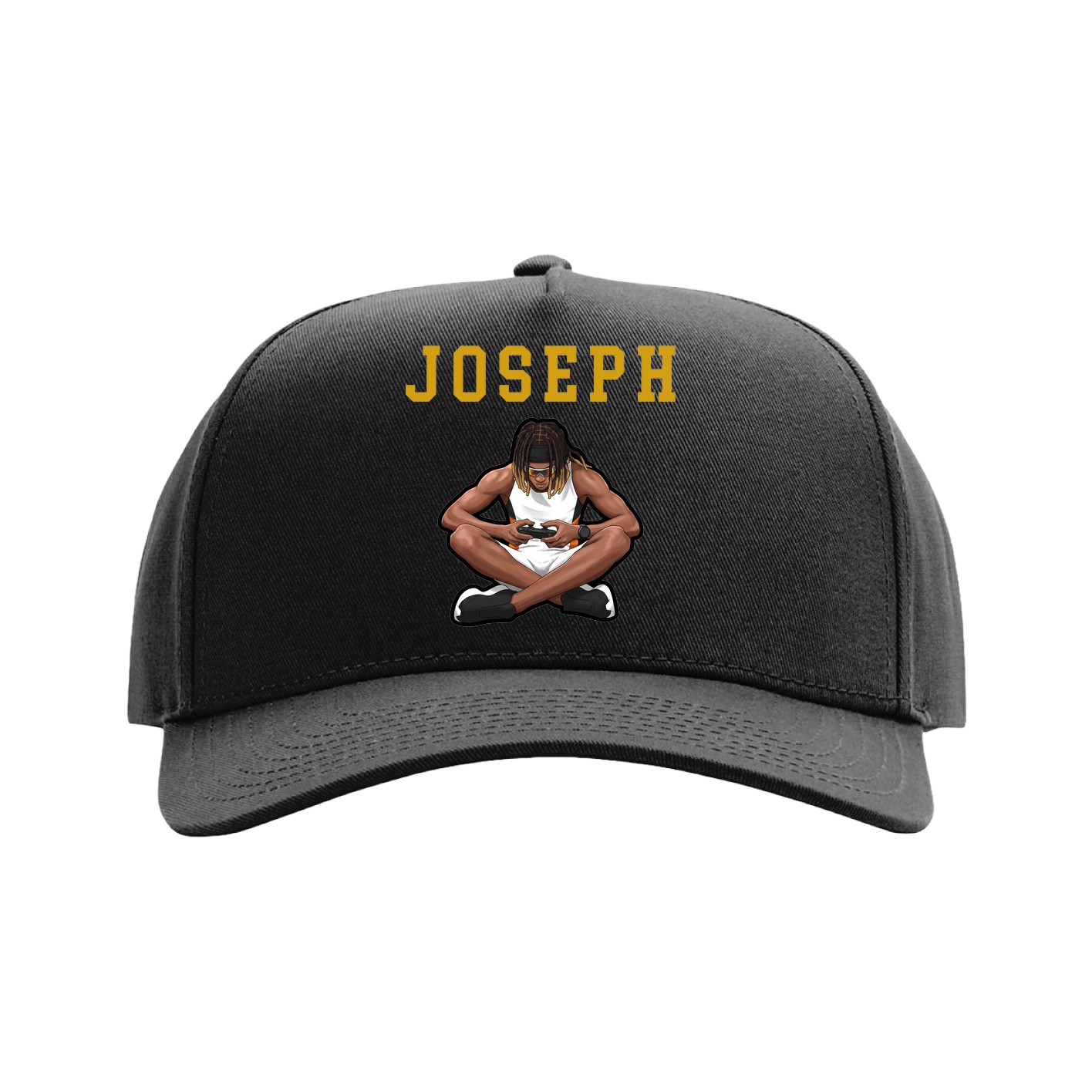 Full Fabric Five-Panel Champ Cap — Shirsey in Black