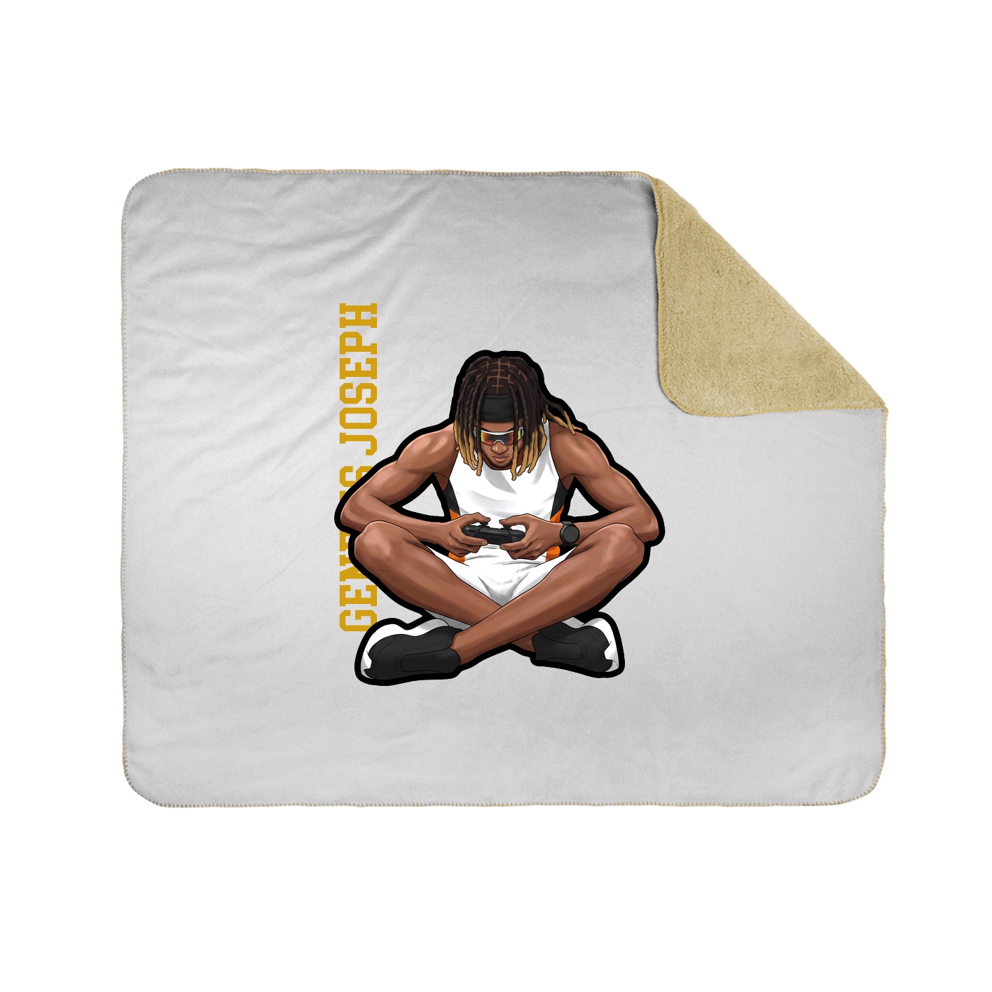 Throw Blanket — Name Vertical in White