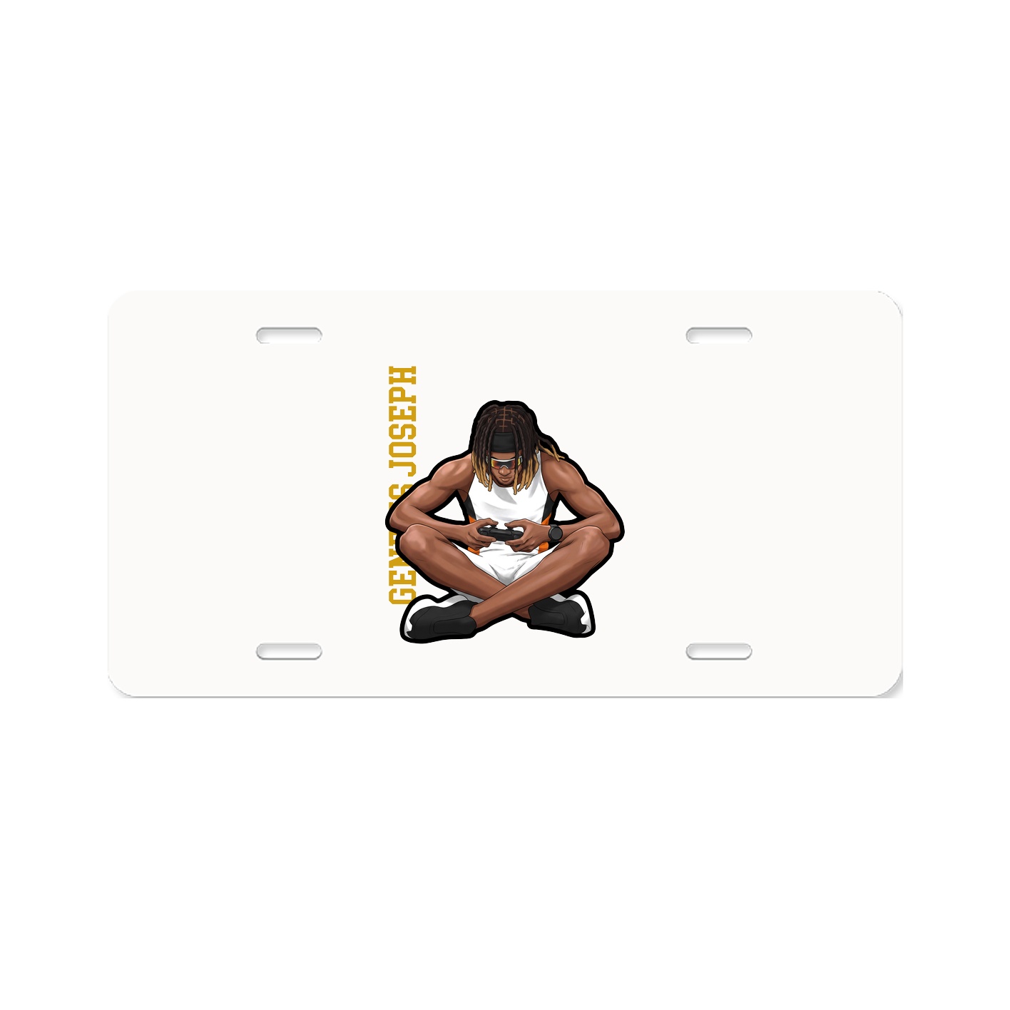 License Plate — Name Vertical in Classic