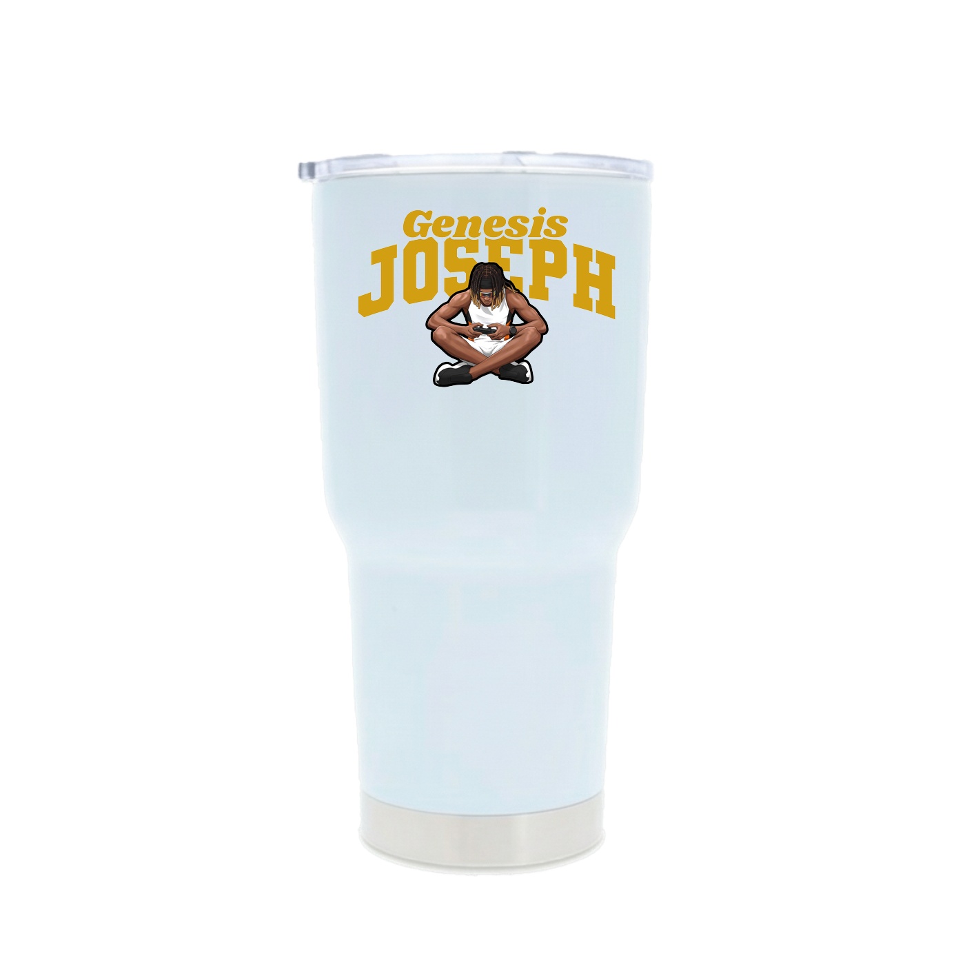 30oz Stainless Steel Tumbler — Signature Arch in White