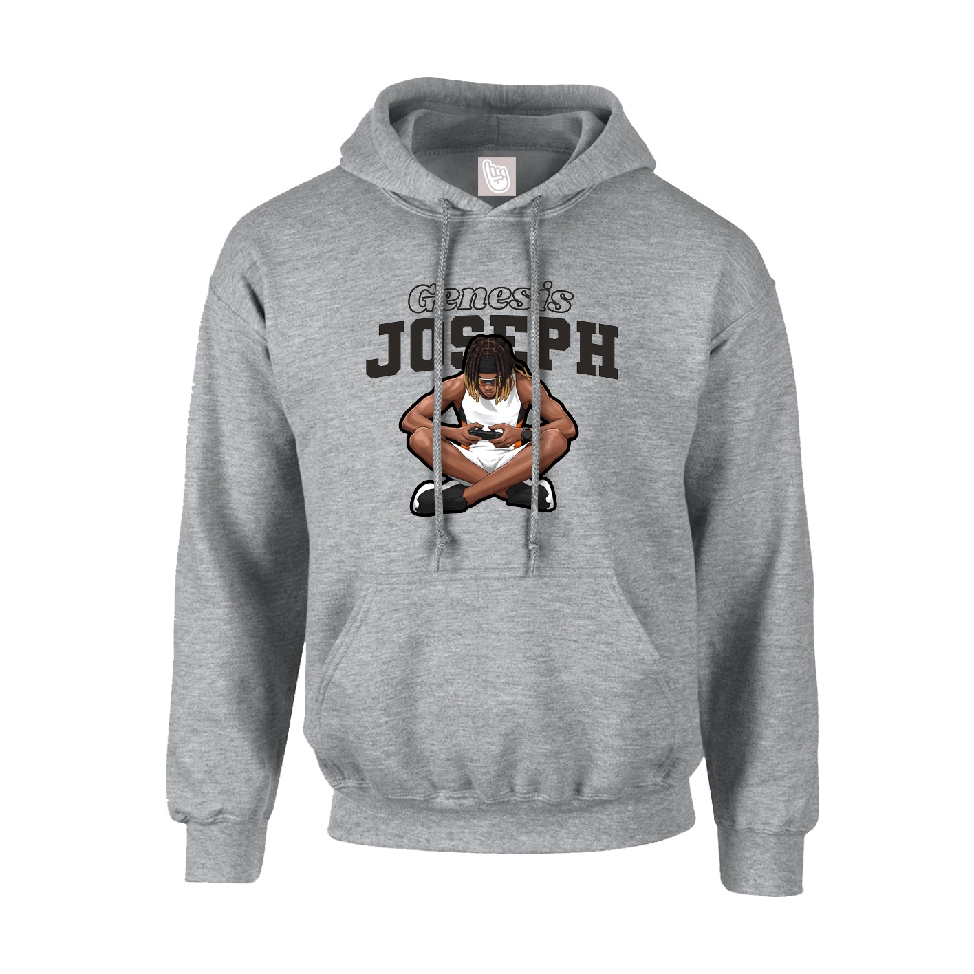 Hoodie — Name Arch in Grey