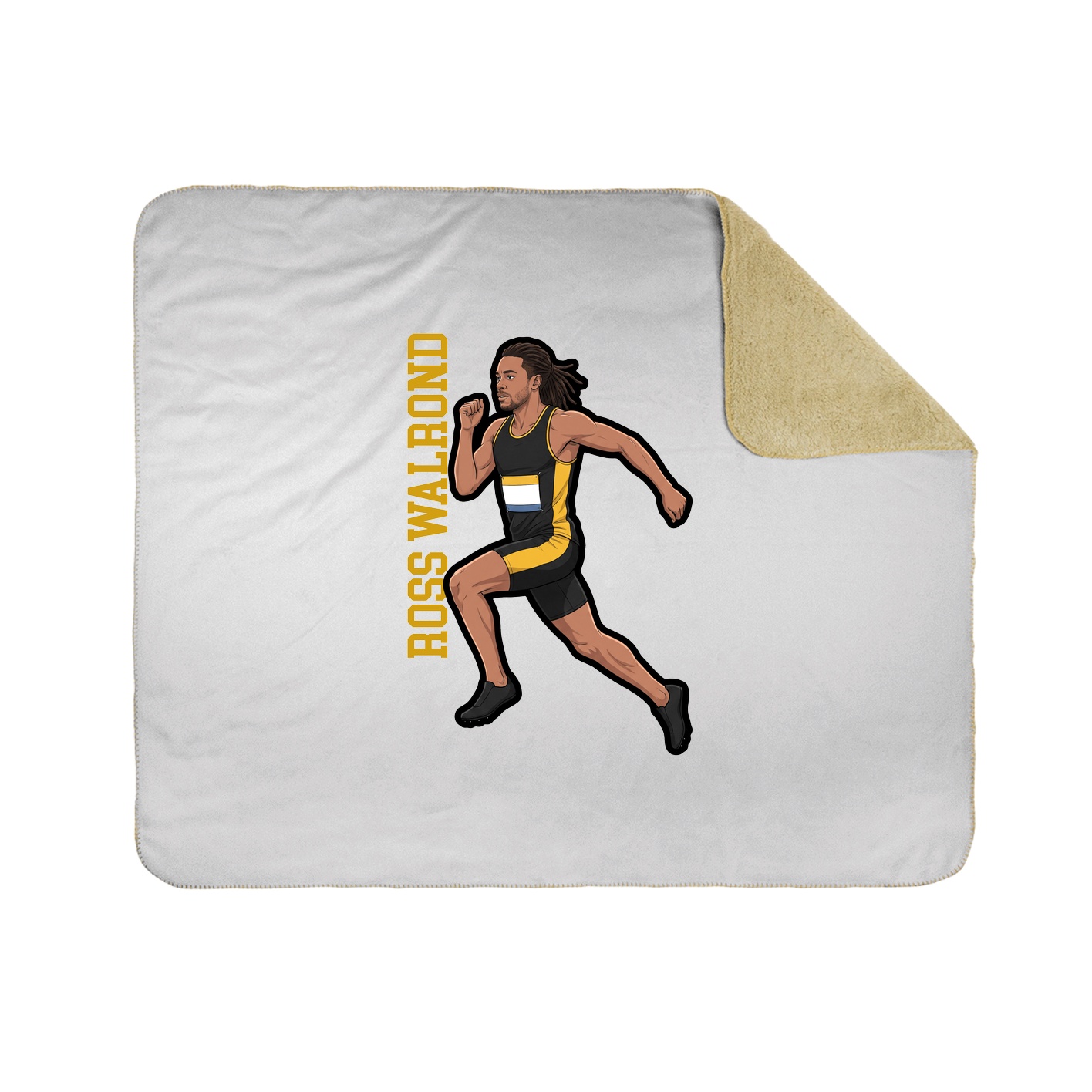 Throw Blanket — Name Vertical in White