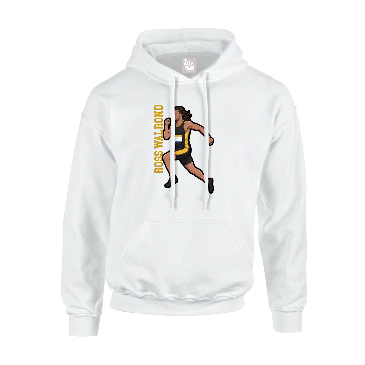 Youth Hoodie — Name Vertical in White