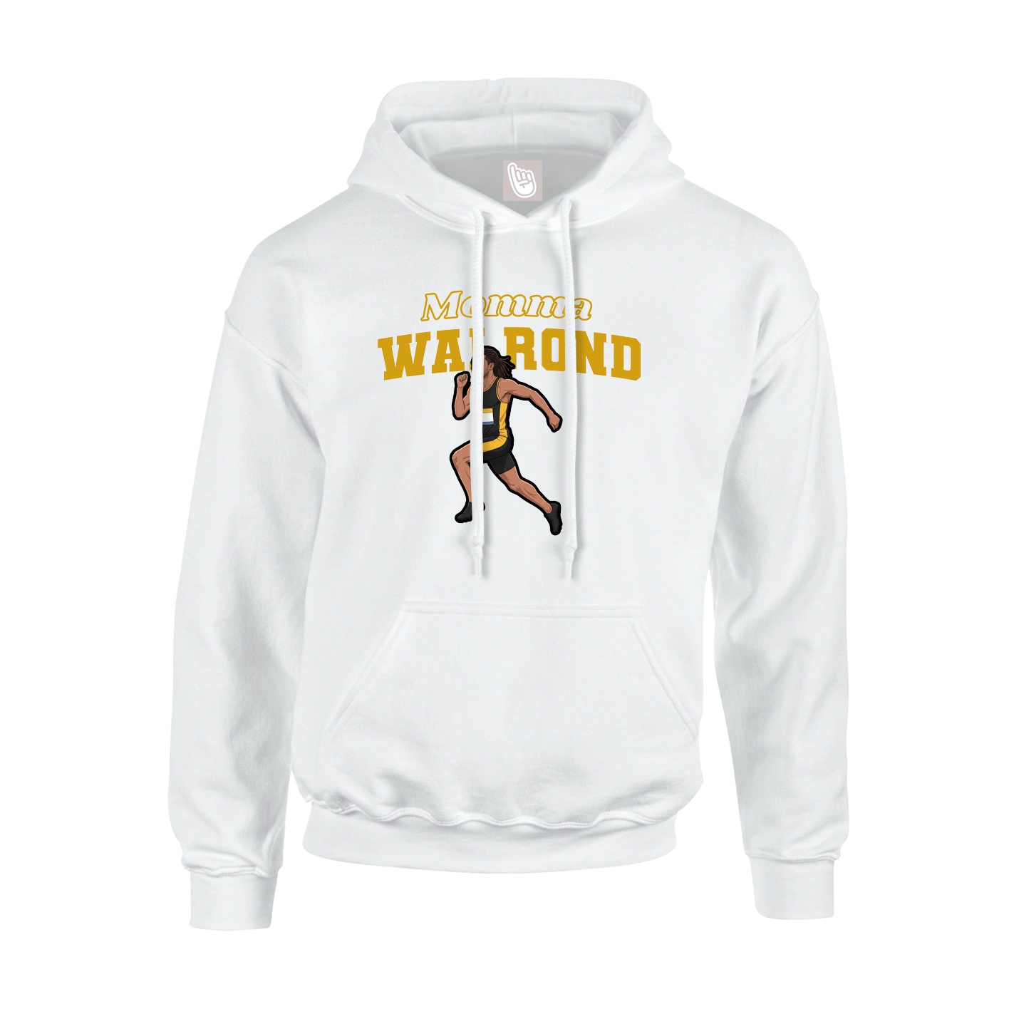 Youth Hoodie — Mothers Day Block in White