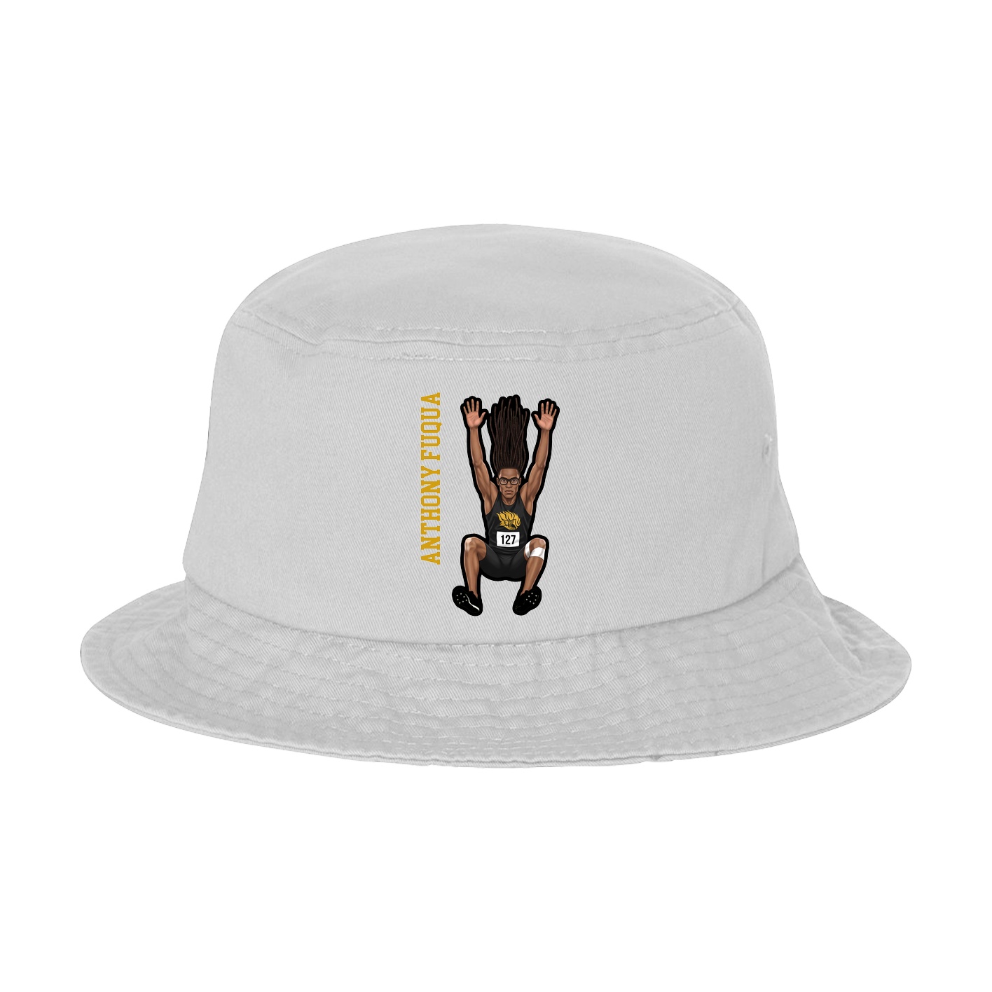 Bucket Cap — Name Vertical in White