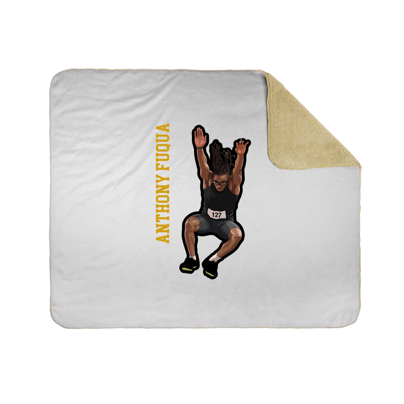 Throw Blanket — Name Vertical in White