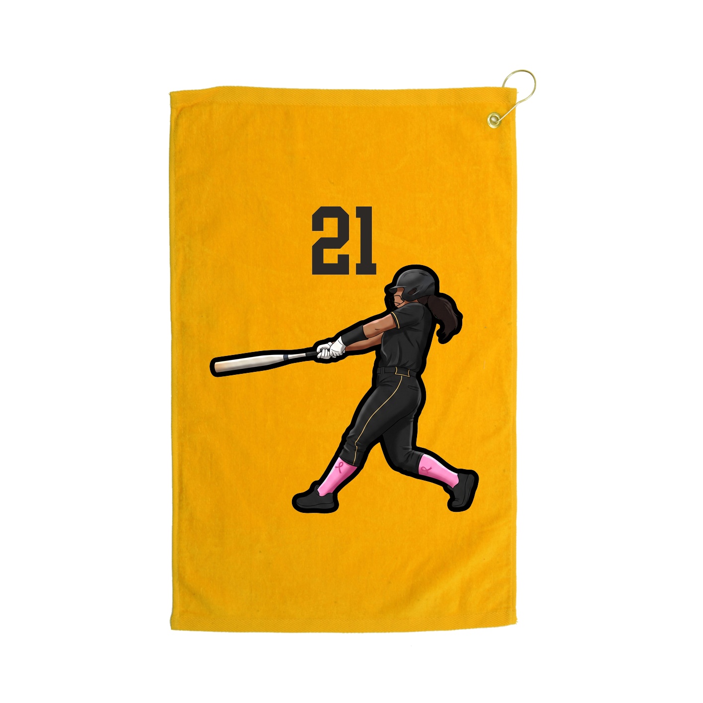 Golf Towel — Number Top in Gold