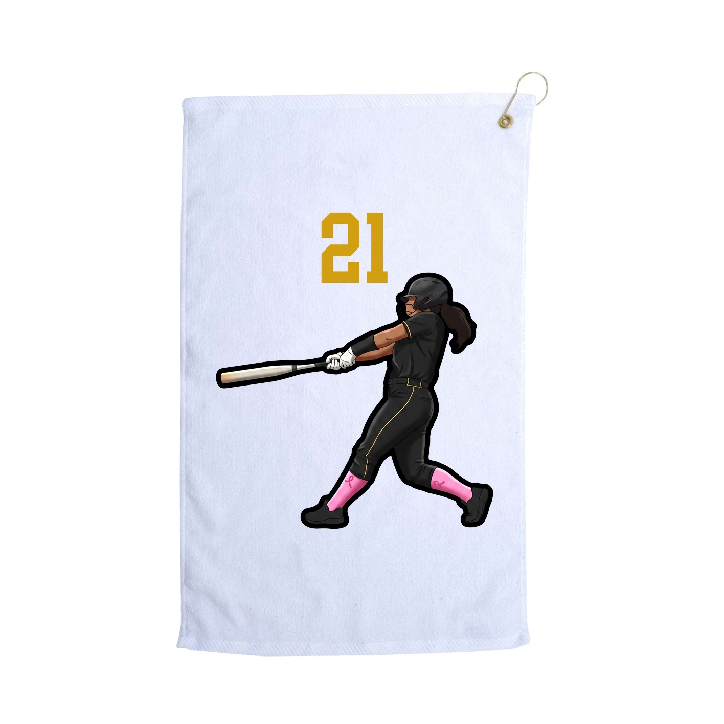 Golf Towel — Number Top in White