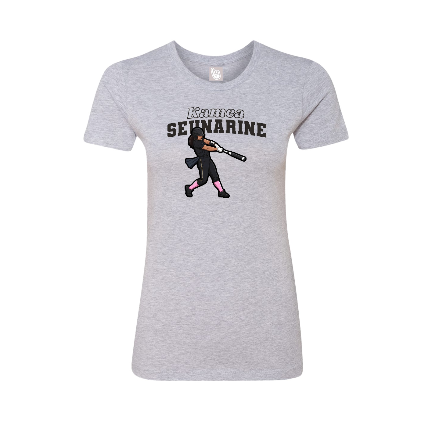 Womens Tee — Name Arch in Grey