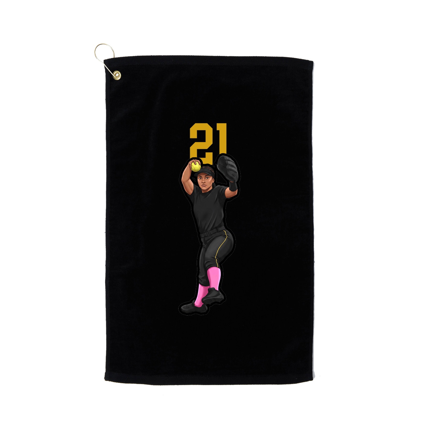 Golf Towel — Number Top in Black