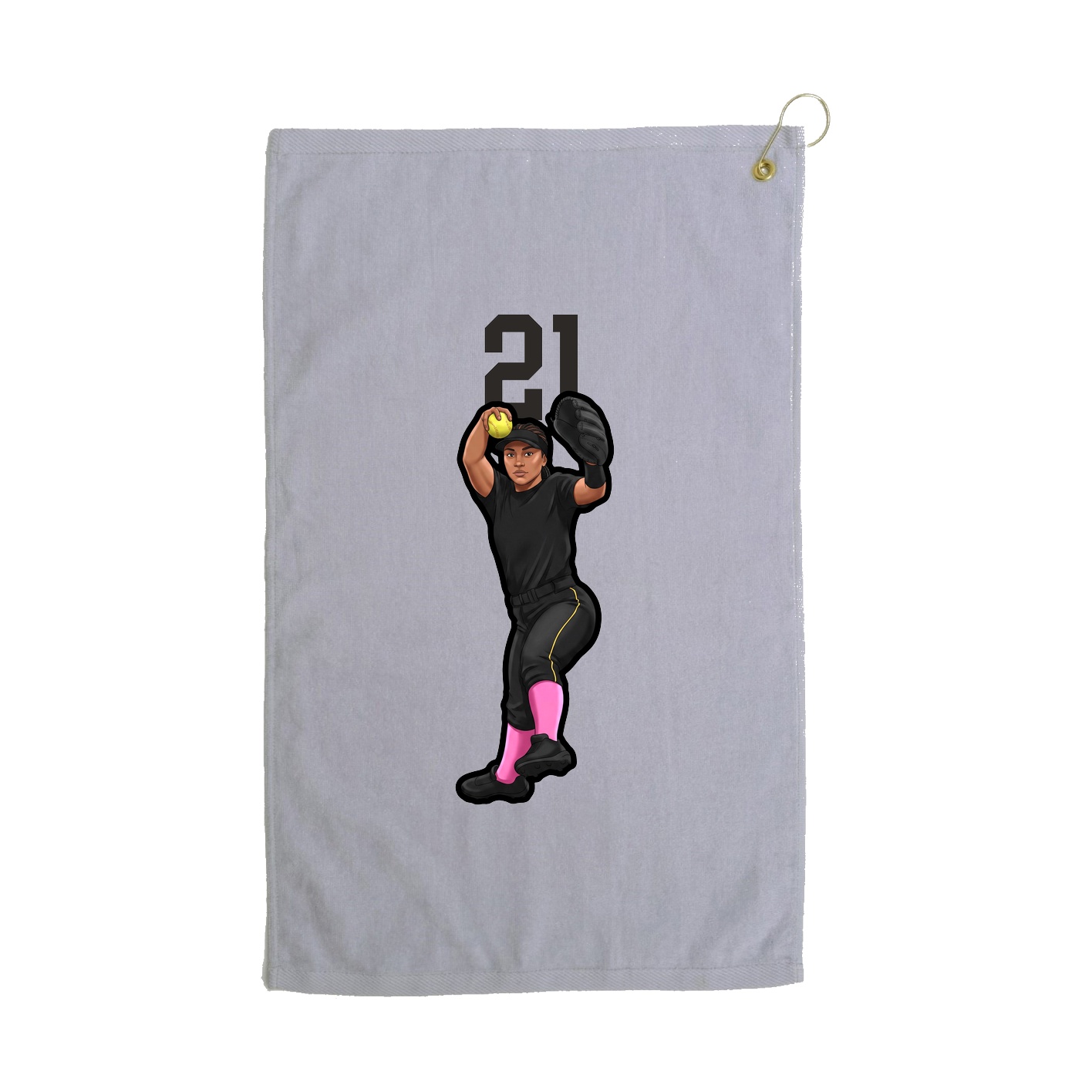 Golf Towel — Number Top in Grey