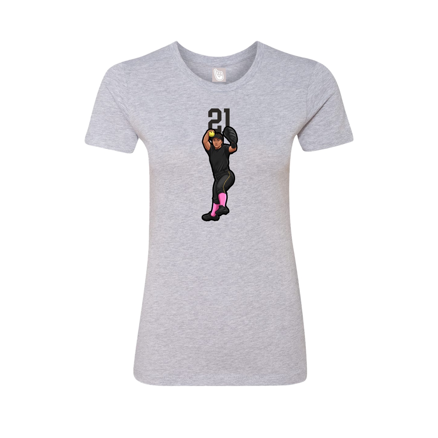 Womens Tee — Number Top in Grey