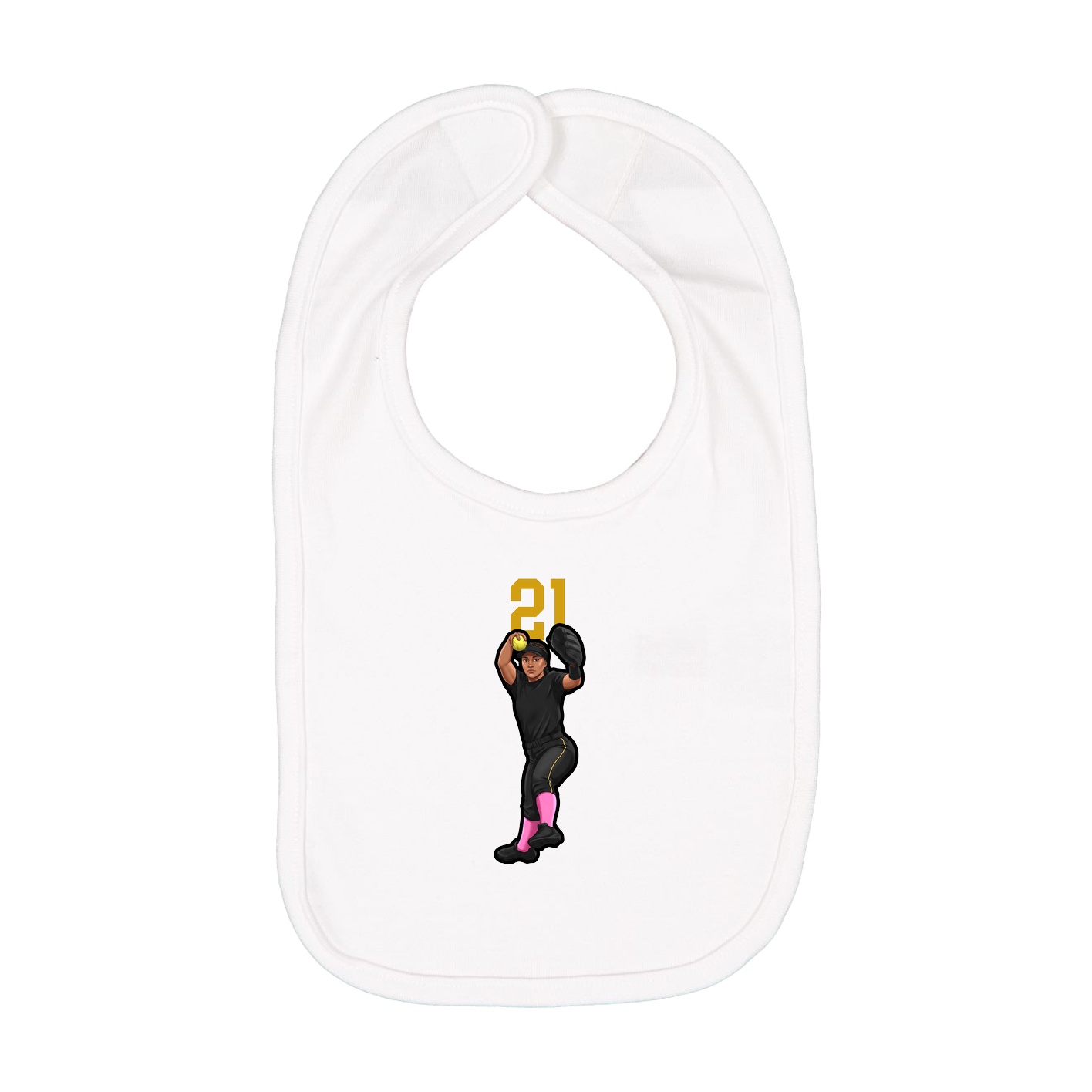 Infant Bib — Number Top in White