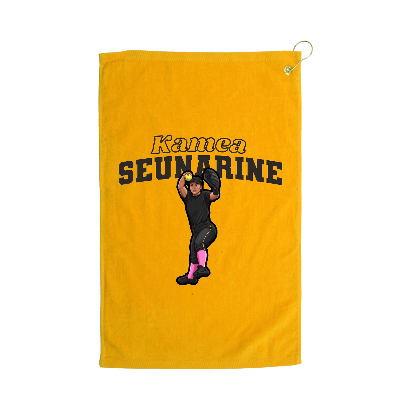 Golf Towel — Name Arch in Gold