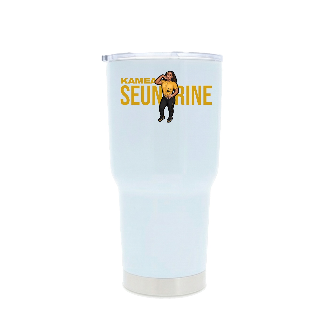 30oz Stainless Steel Tumbler — Player Name in White