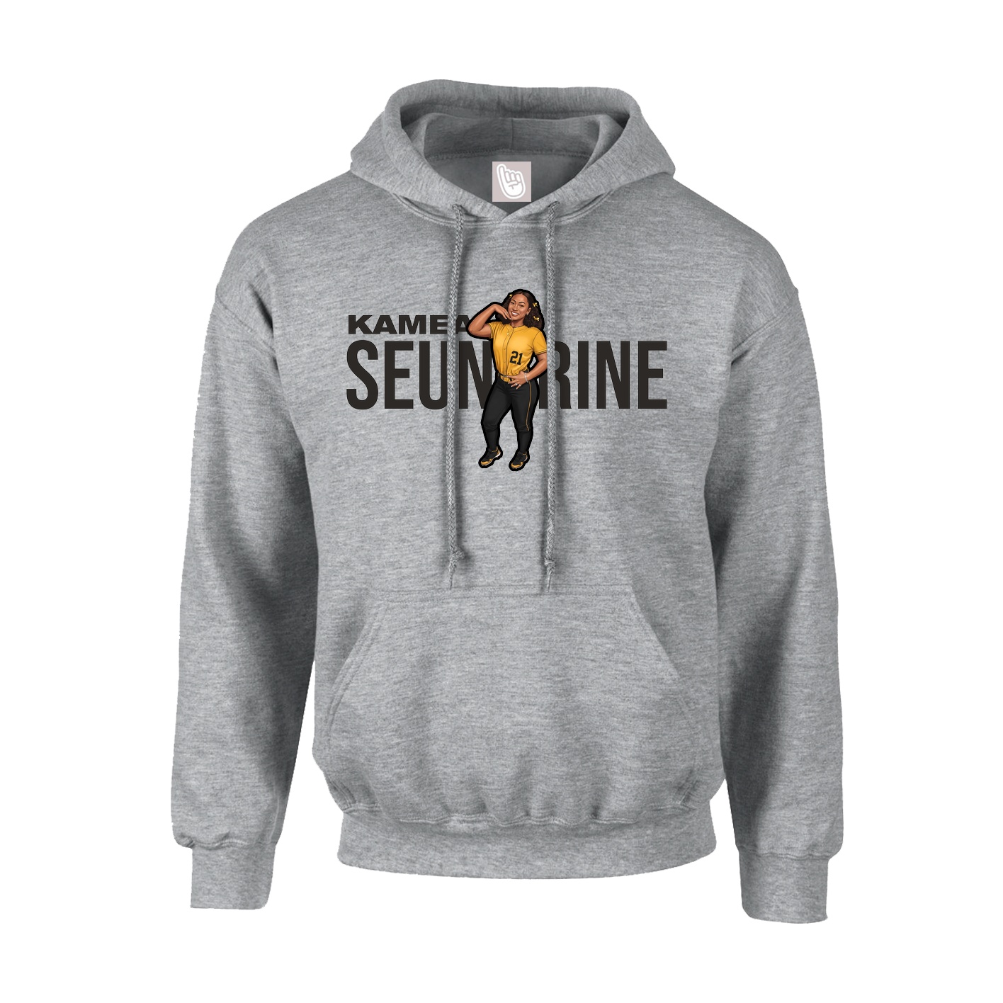 Hoodie — Player Name in Grey
