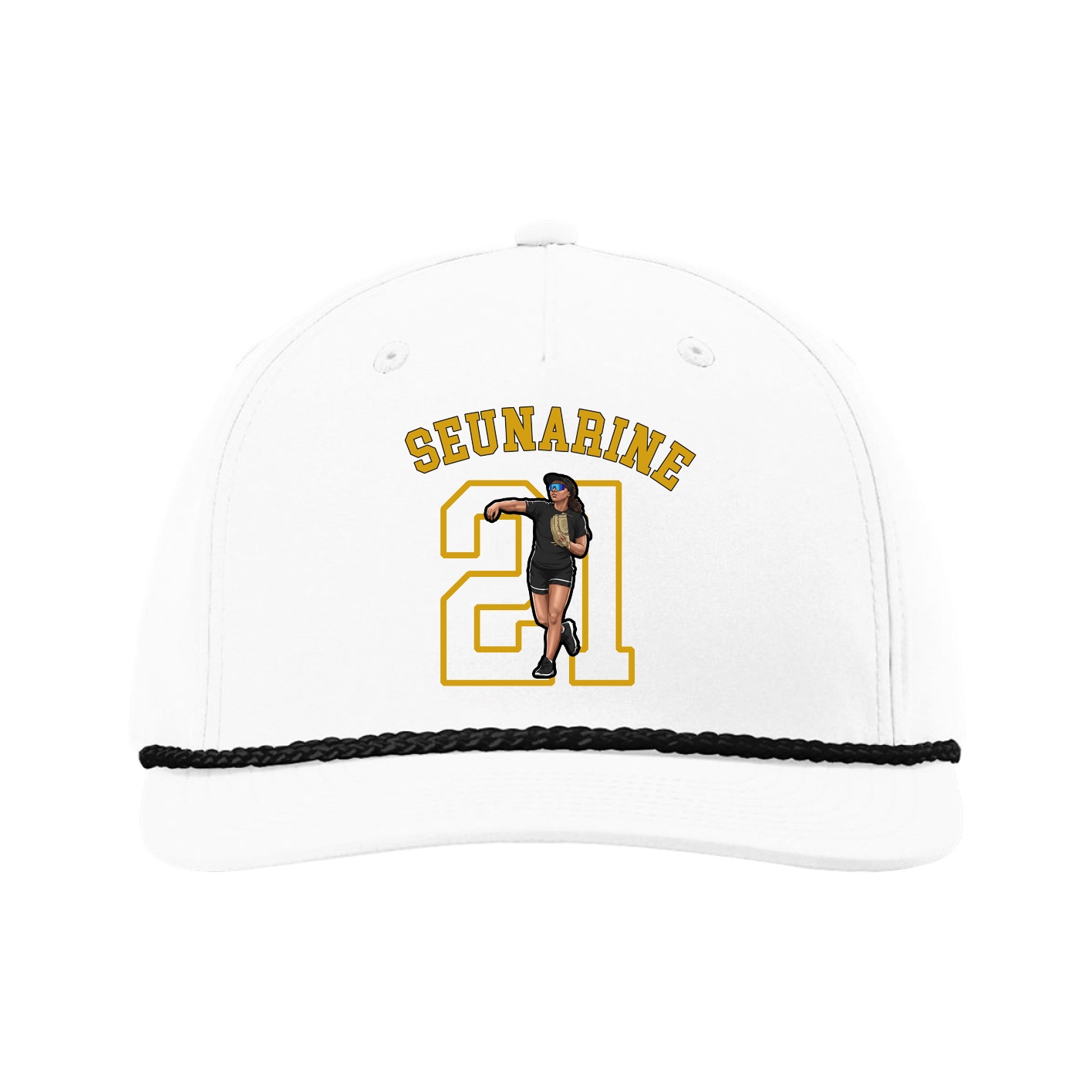 Five-Panel Classic Rope Cap — Shirsey Arch in White