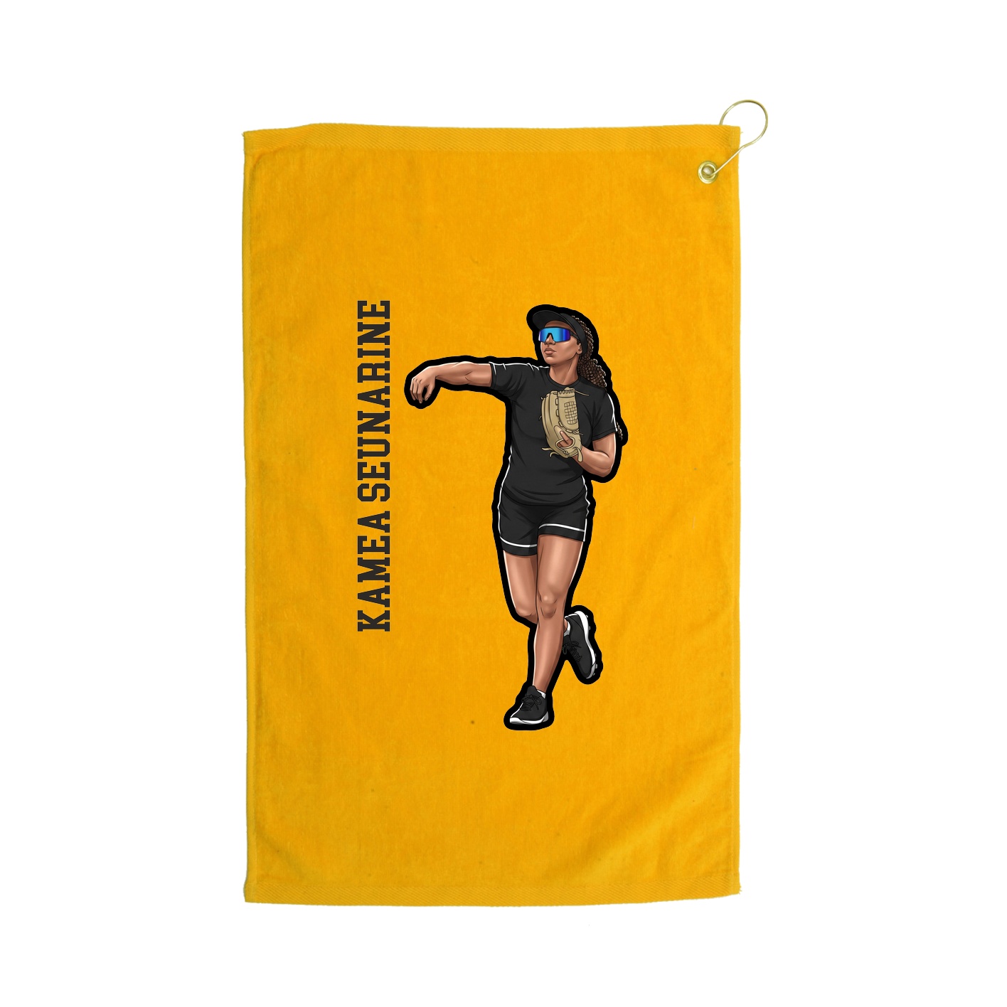Golf Towel — Name Vertical in Gold