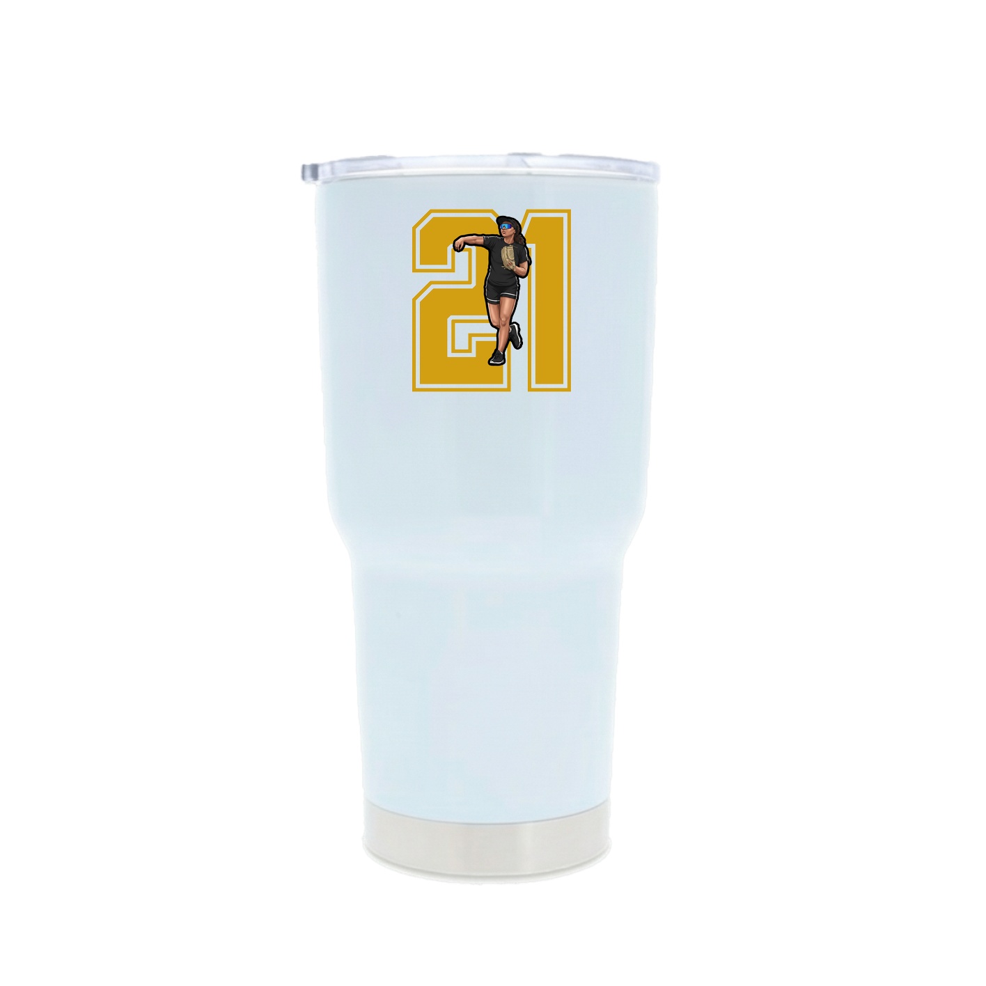 30oz Stainless Steel Tumbler — Number in White