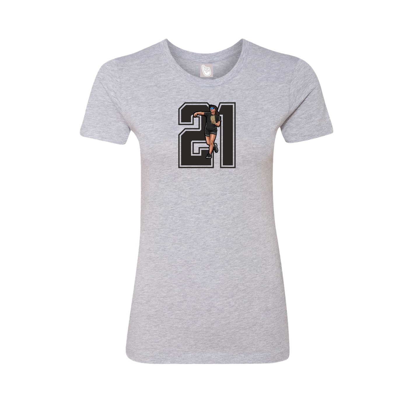 Womens Tee — Number in Grey
