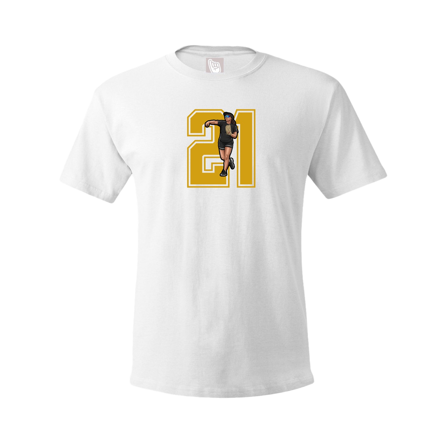 Youth Tee — Number in White