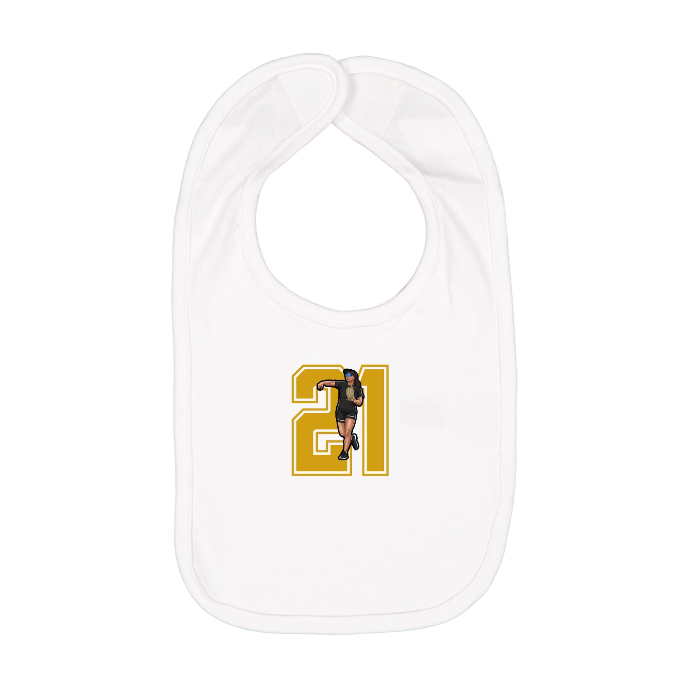 Infant Bib — Number in White