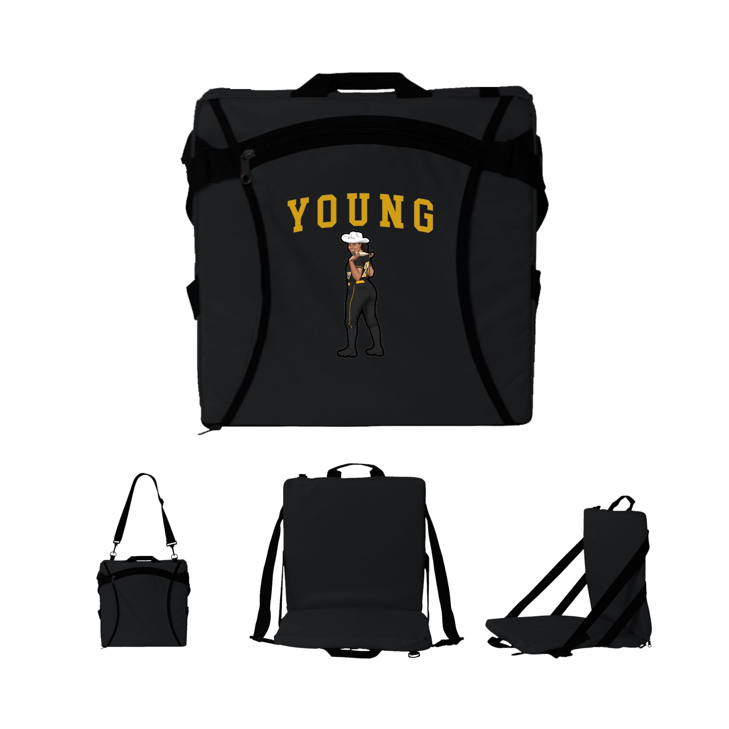 Folding Stadium Seat — Shirsey in Black