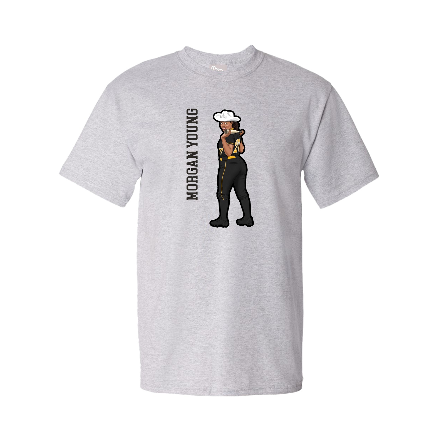 Youth Tee — Name Vertical in Grey