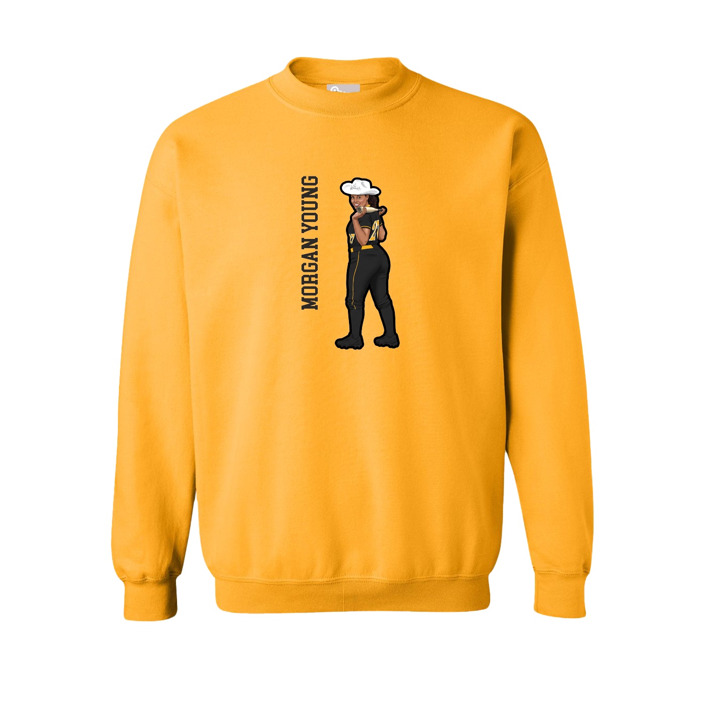 Fleece Crew — Name Vertical in Gold