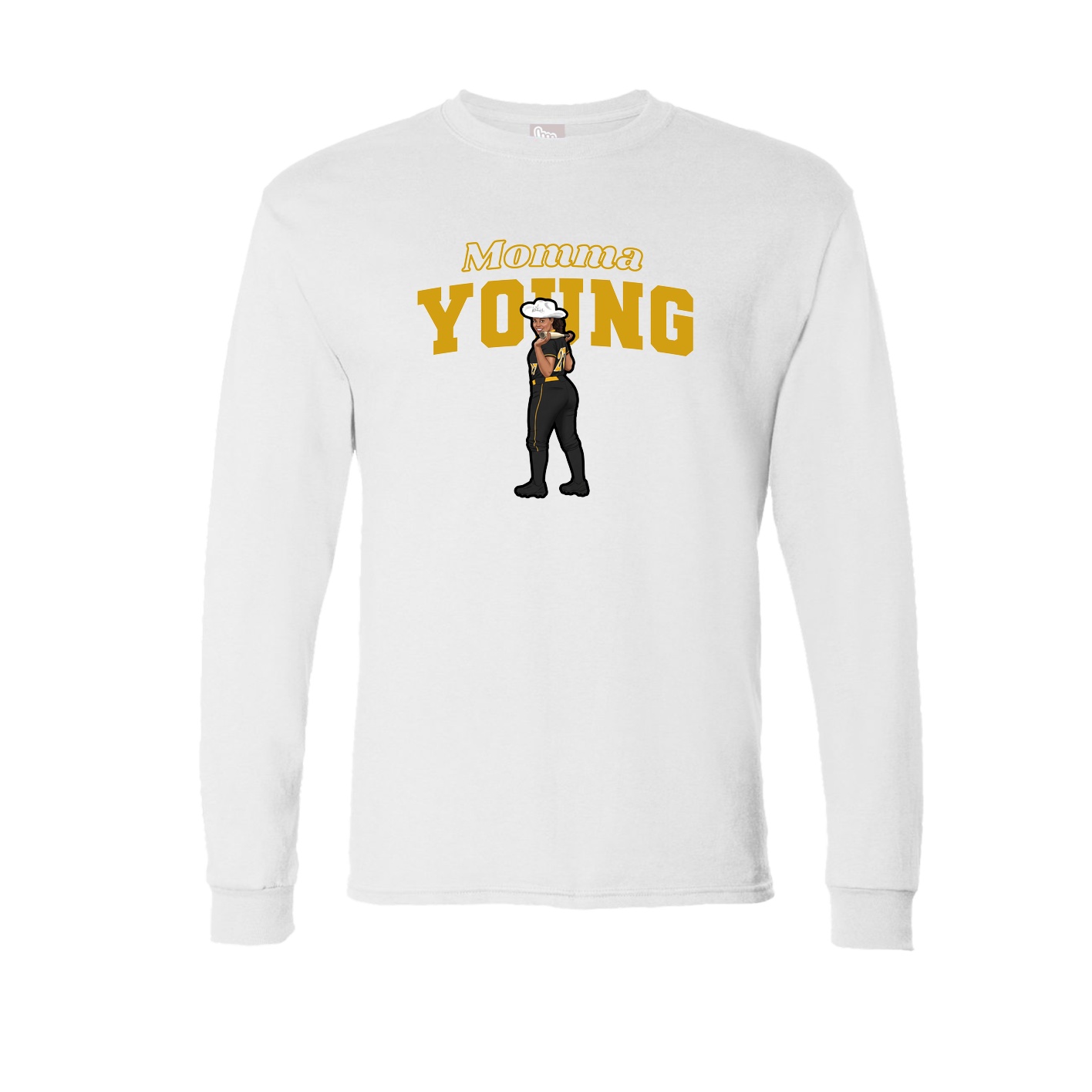 Long Sleeve Tee — Mothers Day Block in White