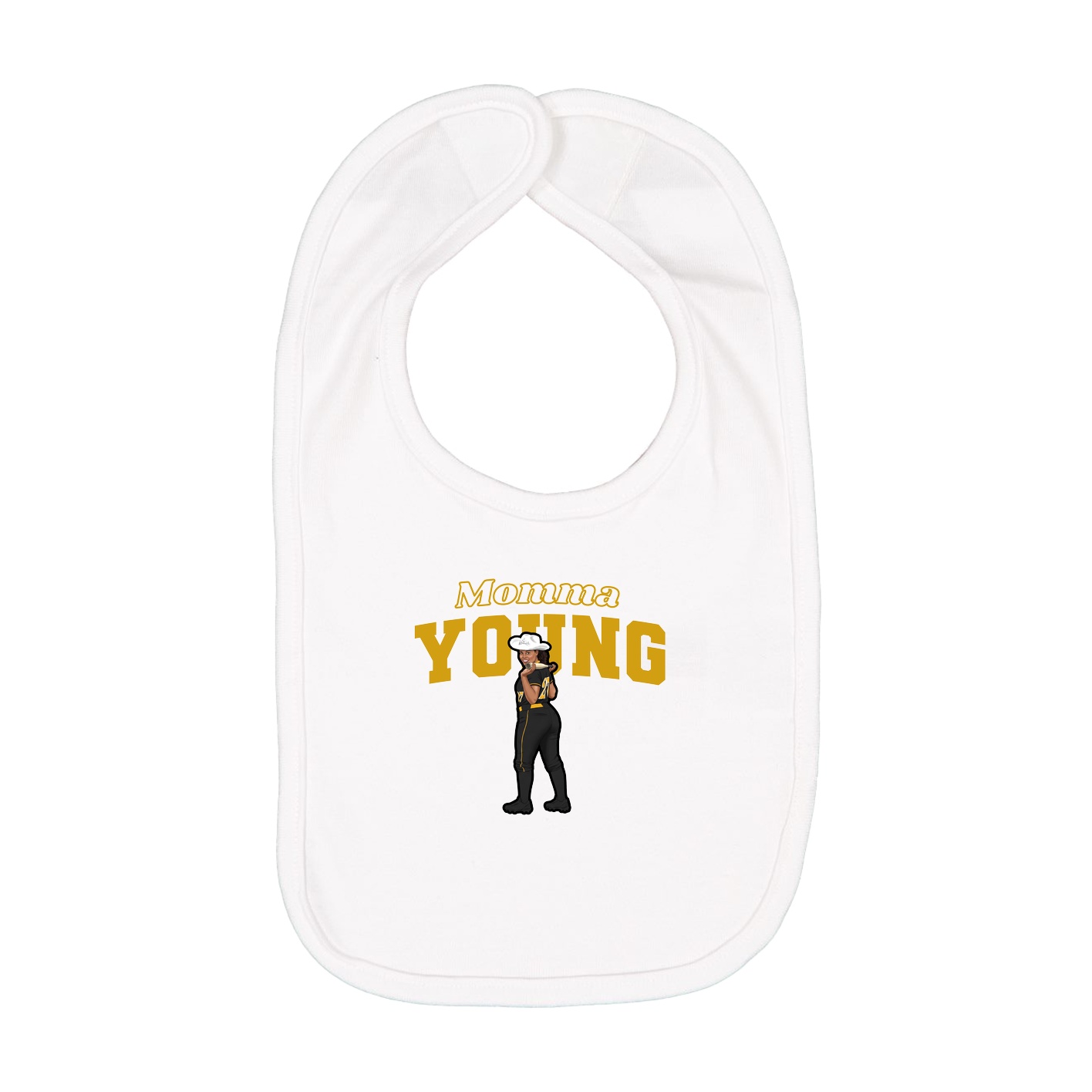 Infant Bib — Mothers Day Block in White