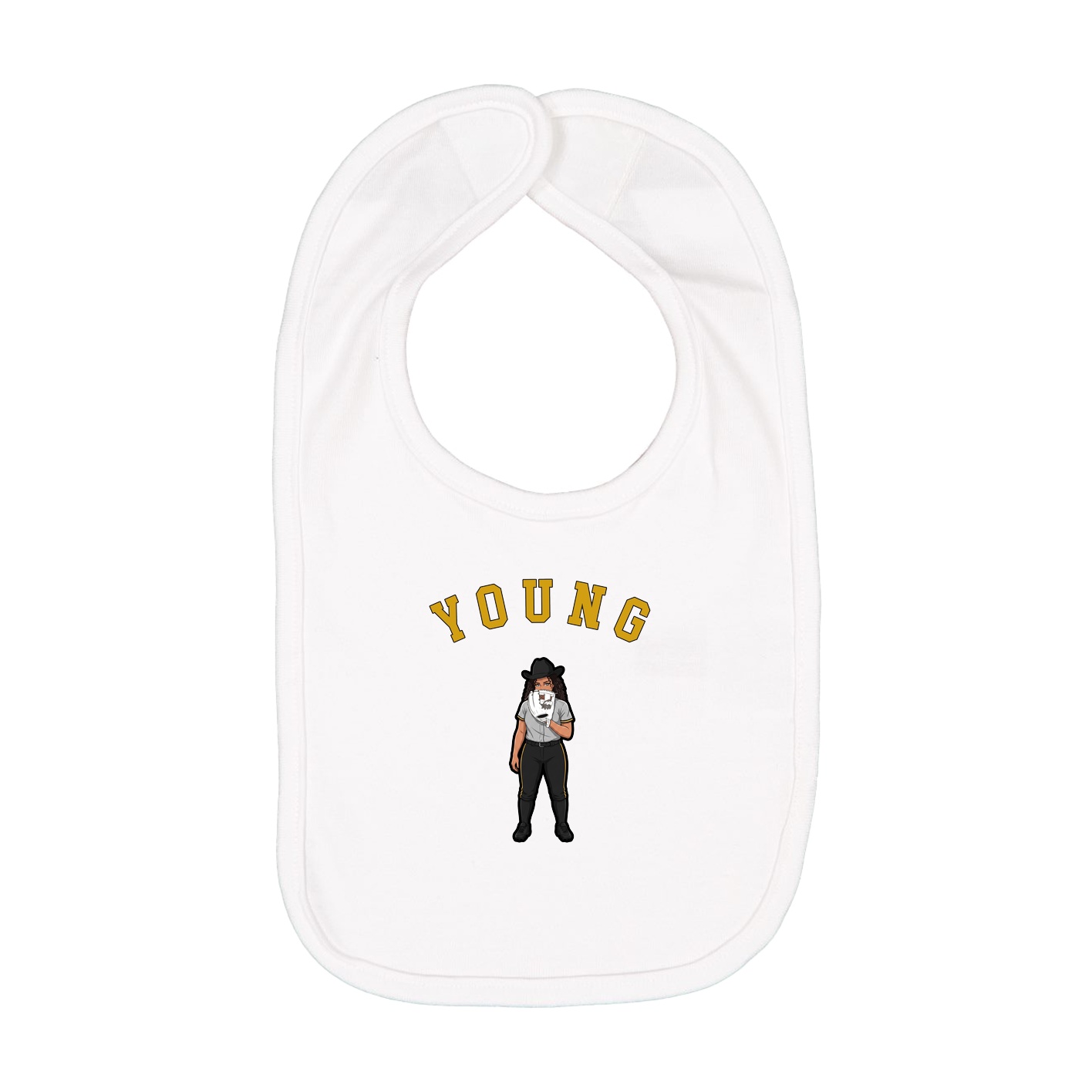 Infant Bib — Shirsey Arch in White