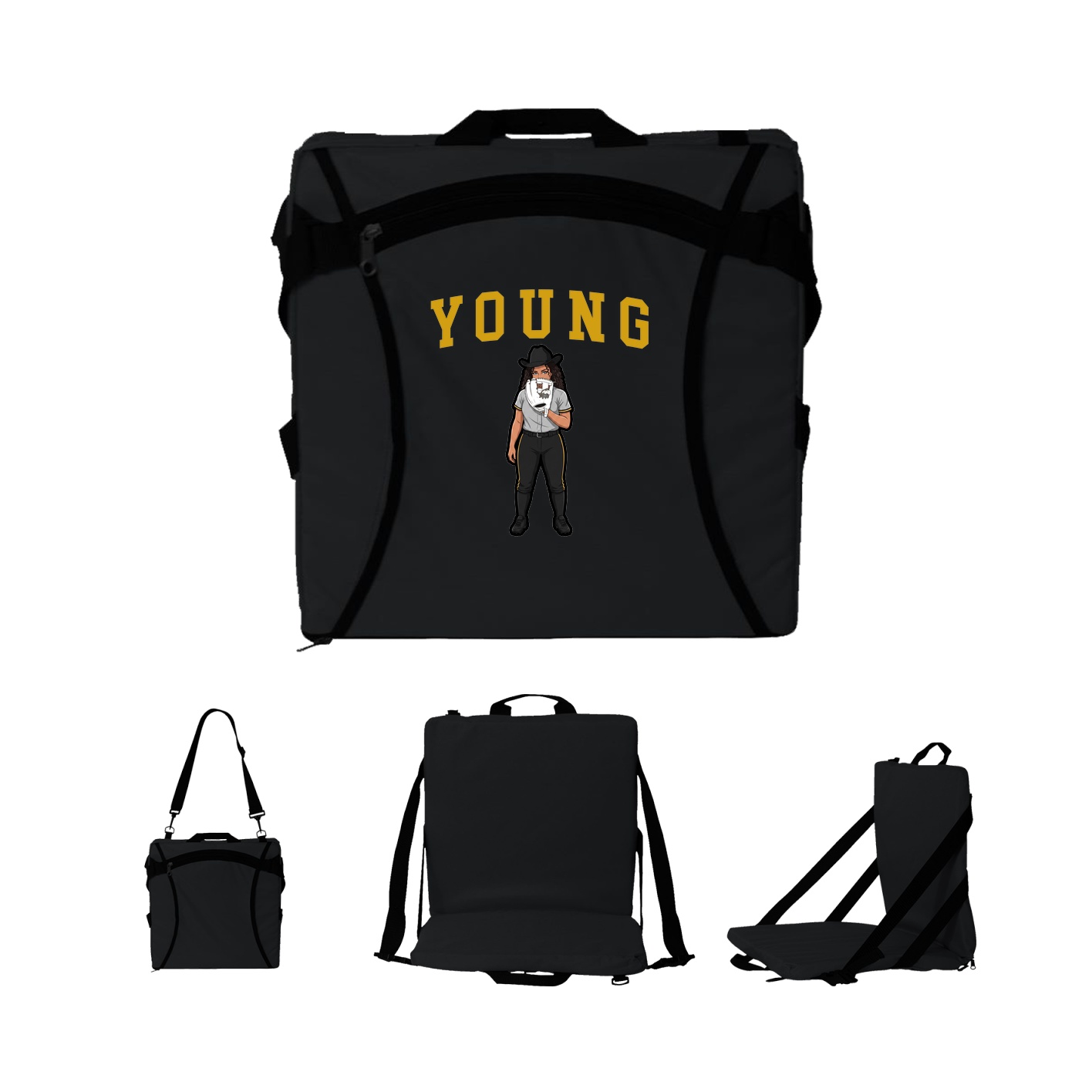 Folding Stadium Seat — Shirsey in Black