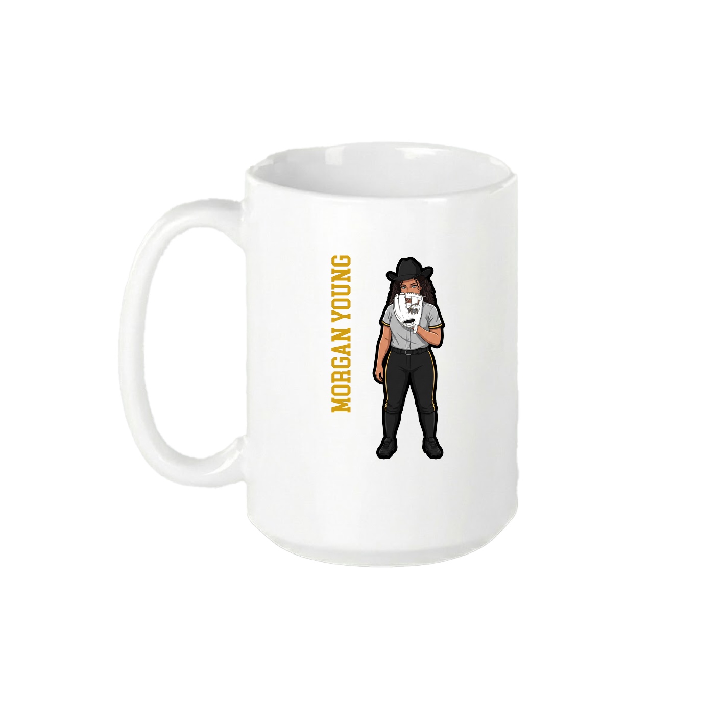 15oz Coffee Mug — Name Vertical in White